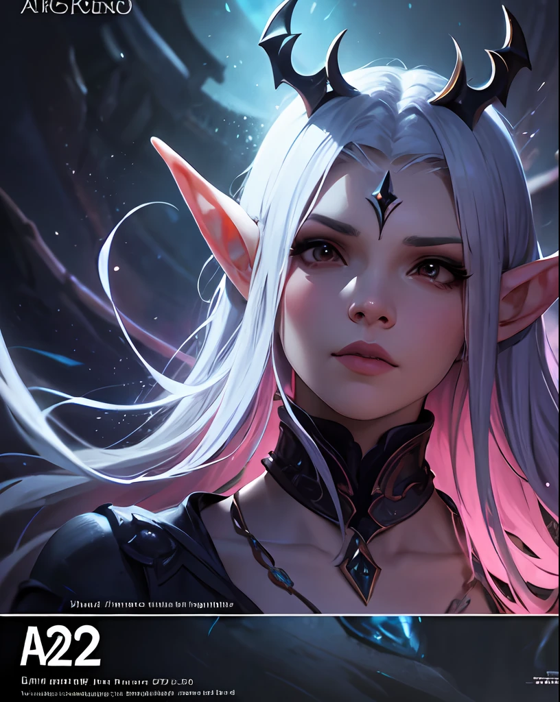 [poster de filme de fantasia, Movie poster illustration], visual chave do filme 1 garota elfa , cena (Elven bow::4, espada Orc::2, se cruzam), Magia elfa, elfa tem cabelo prateado, vestido com armadura dourada , detalhes intrincados, perfect features, Dramatic, Cinematic lighting, Highlight lighting, SSAA, smooth rendering, no noise --testp --ar 2:3 --video --no lazy prompts