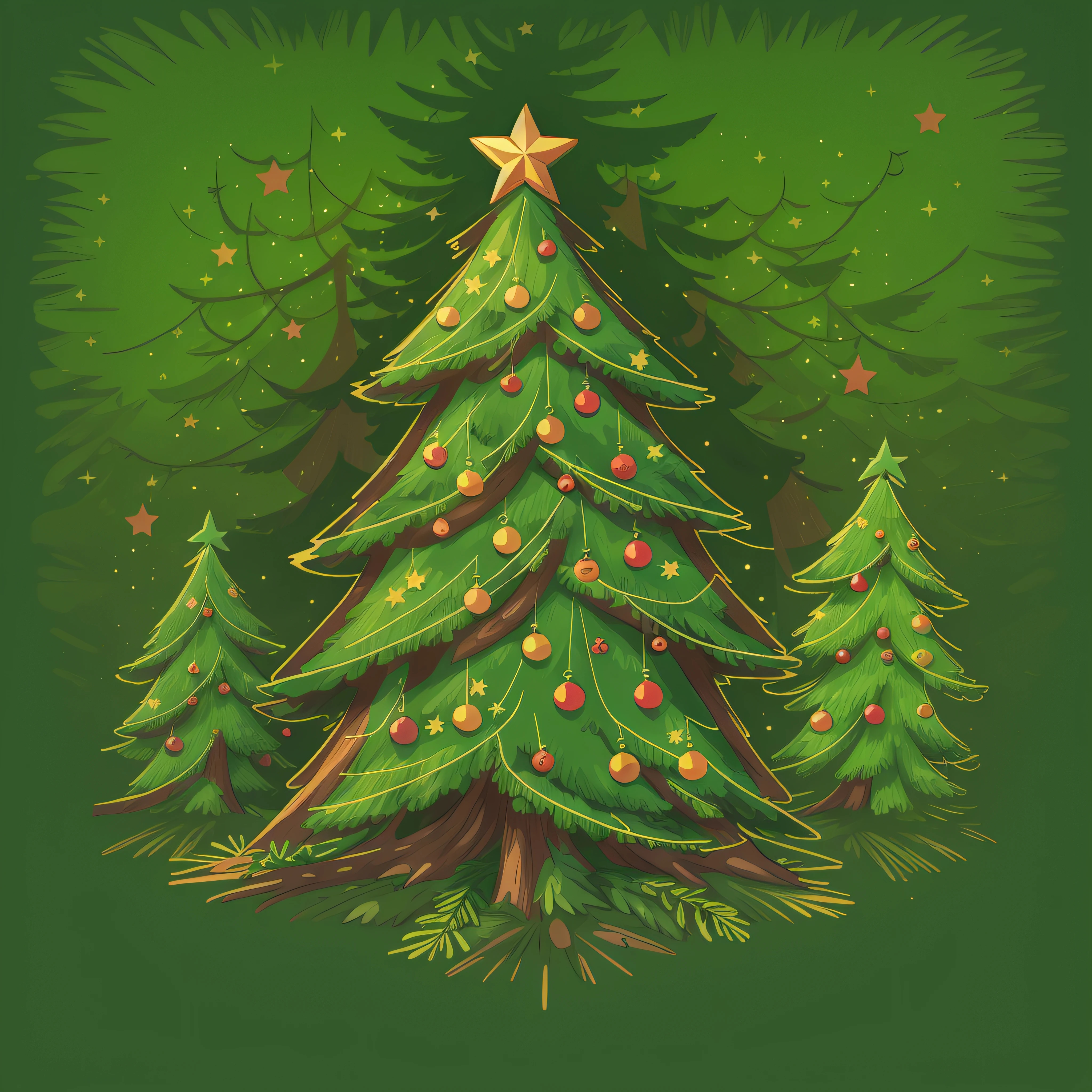 graphic for t-shirt design, clean logo, vector image, christmas tree