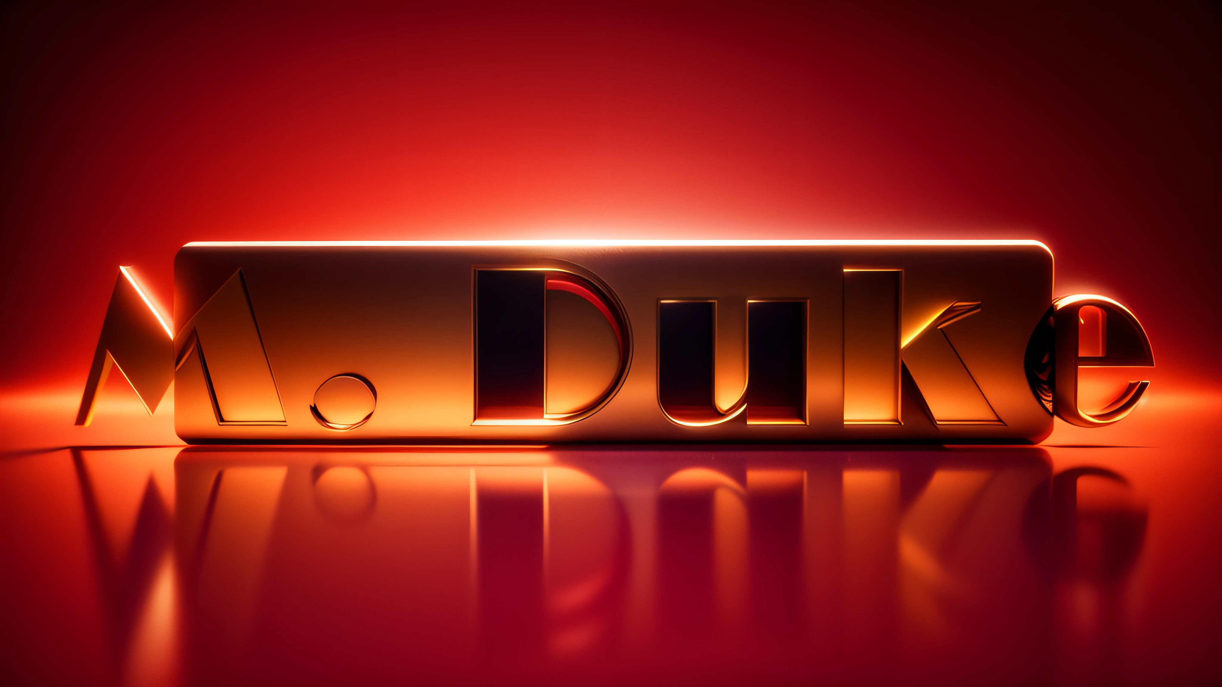 Luxury logo with the title M. duque, 3D-rendering, 8k, NVIDIA, ray-traced, Bokeh, Fulgurar, luz e sombras realistas,
