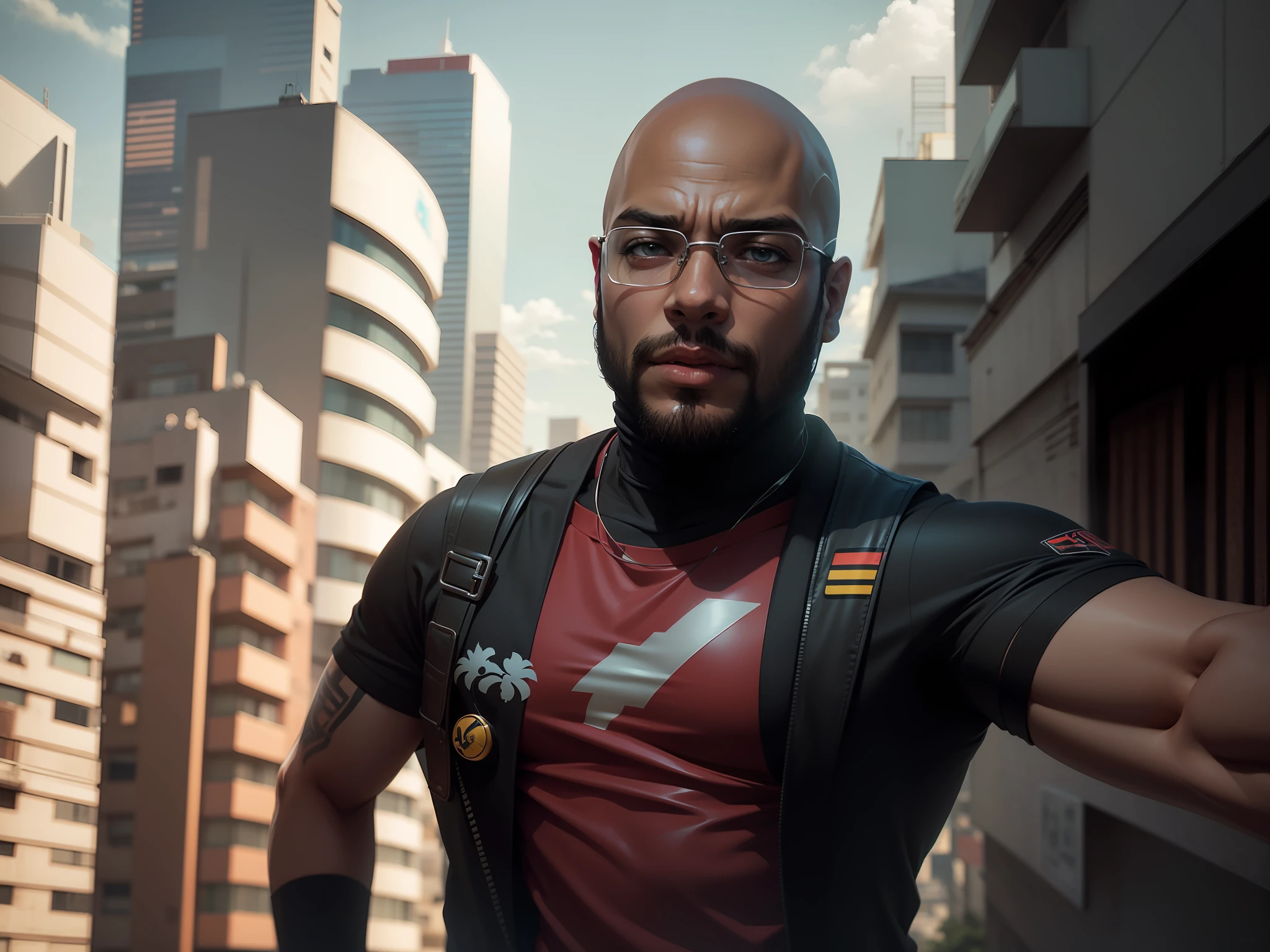 Anime, fundo cidade futurista