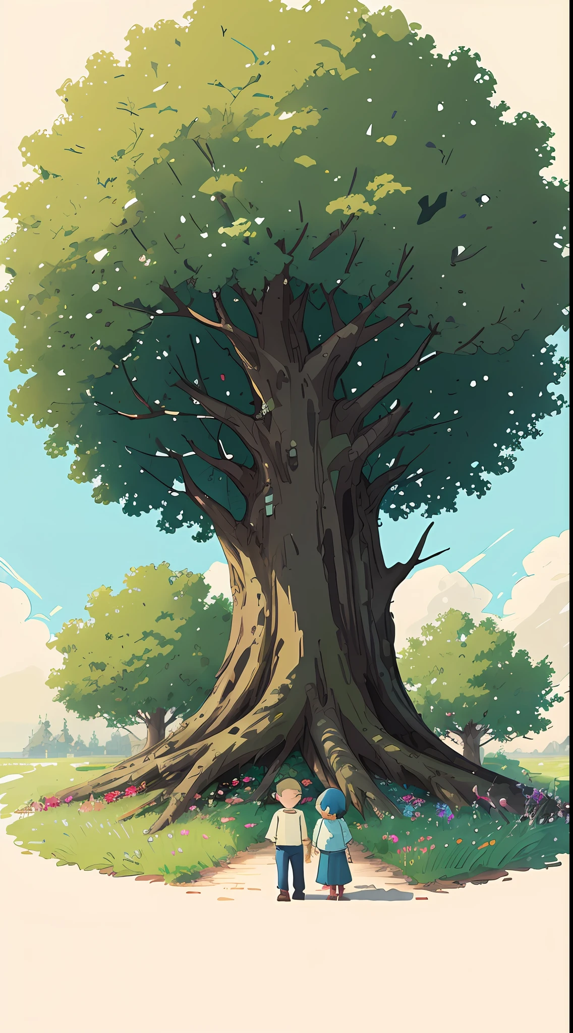 Under the tree where the grass don't grow
We made a promise to never get old
You had a chance and you took it on me
And I made a promise that I couldn't keep
(best quality:1.3), (highres:1) art by studio ghibli style, art by studio mappa style, vibrant colors, impressionism, art by artist ian mcque style, couple