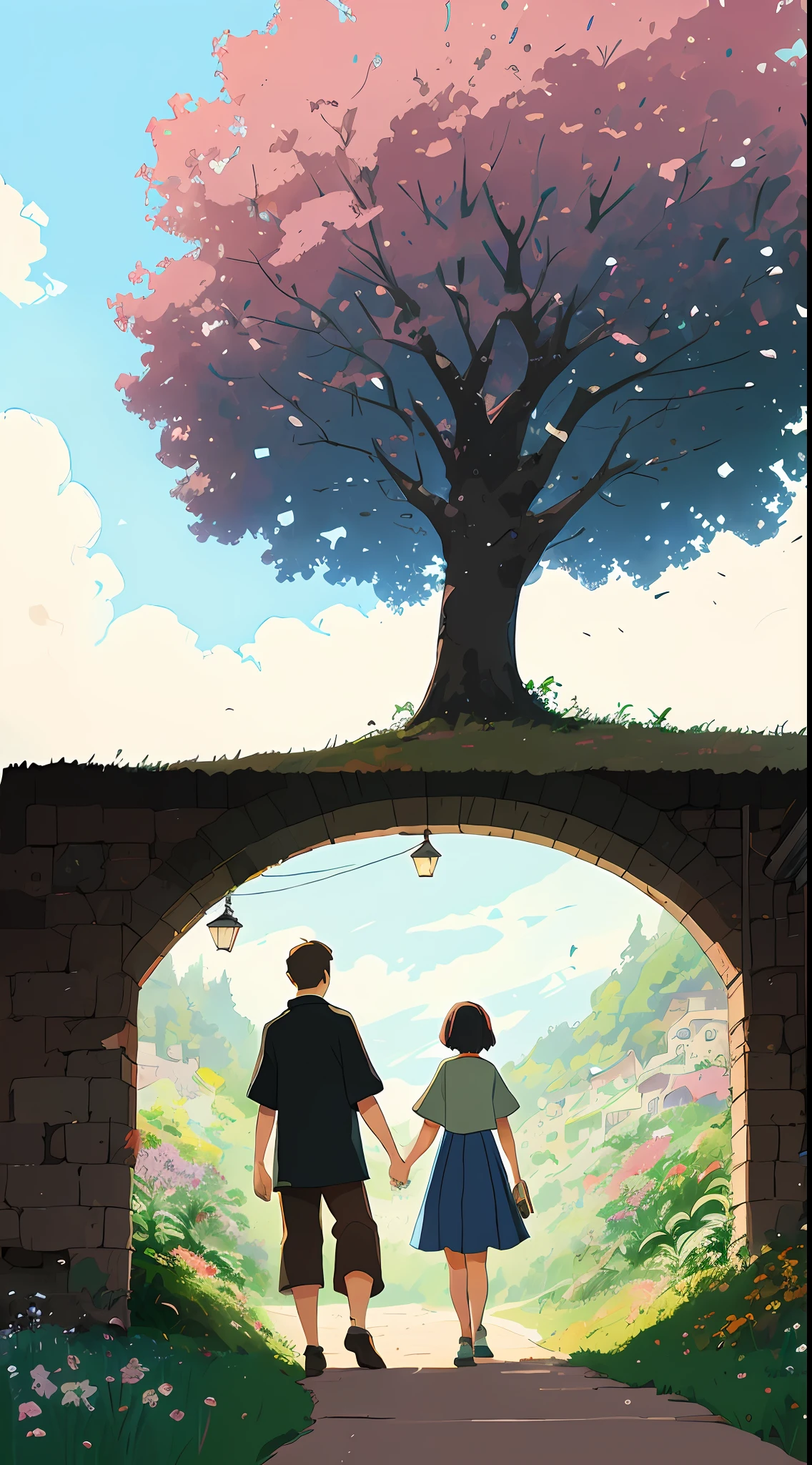 Under the tree where the grass don't grow
We made a promise to never get old
You had a chance and you took it on me
And I made a promise that I couldn't keep
(best quality:1.3), (highres:1) art by studio ghibli style, art by studio mappa style, vibrant colors, impressionism, art by artist ian mcque style, couple