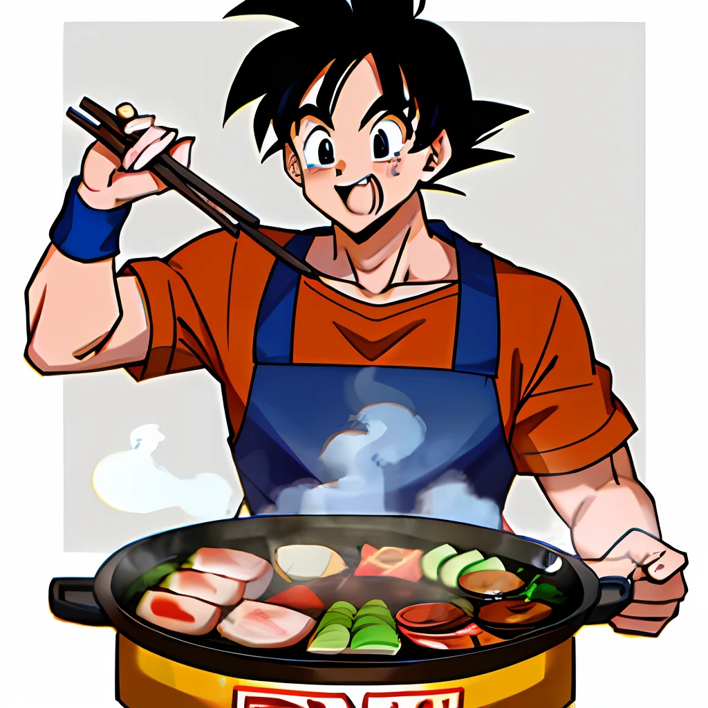 Goku eats hot pot