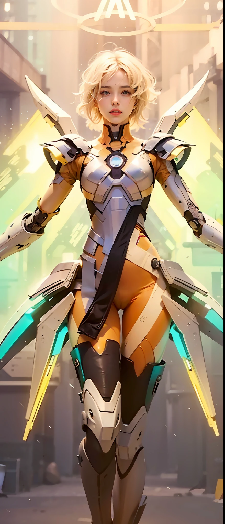 (1girl:1.3), solo,__body-parts__, official art, unity 8k wallpaper, ultra detailed, beautiful and aesthetic, beautiful, masterpiece, best quality, RAW, masterpiece, super fine photo,, best quality, super high Resolution, photorealistic, sunlight, full body portrait, stunningly beautiful,, dynamic pose, delicate face, vibrant eyes, (side view), she is wearing a futuristic Iron Man mech, red and gold, Highly detailed abandoned warehouse background, detailed face, detailed complex busy background, messy, gorgeous, milky, high detailed skin, realistic skin details, visible pores, sharp focus, volumetric fog, 8k uhd, dslr camera, High quality, film grain, fair skin, photorealism, lomography, sprawling metropolis in a futuristic dystopia, view from below, translucent