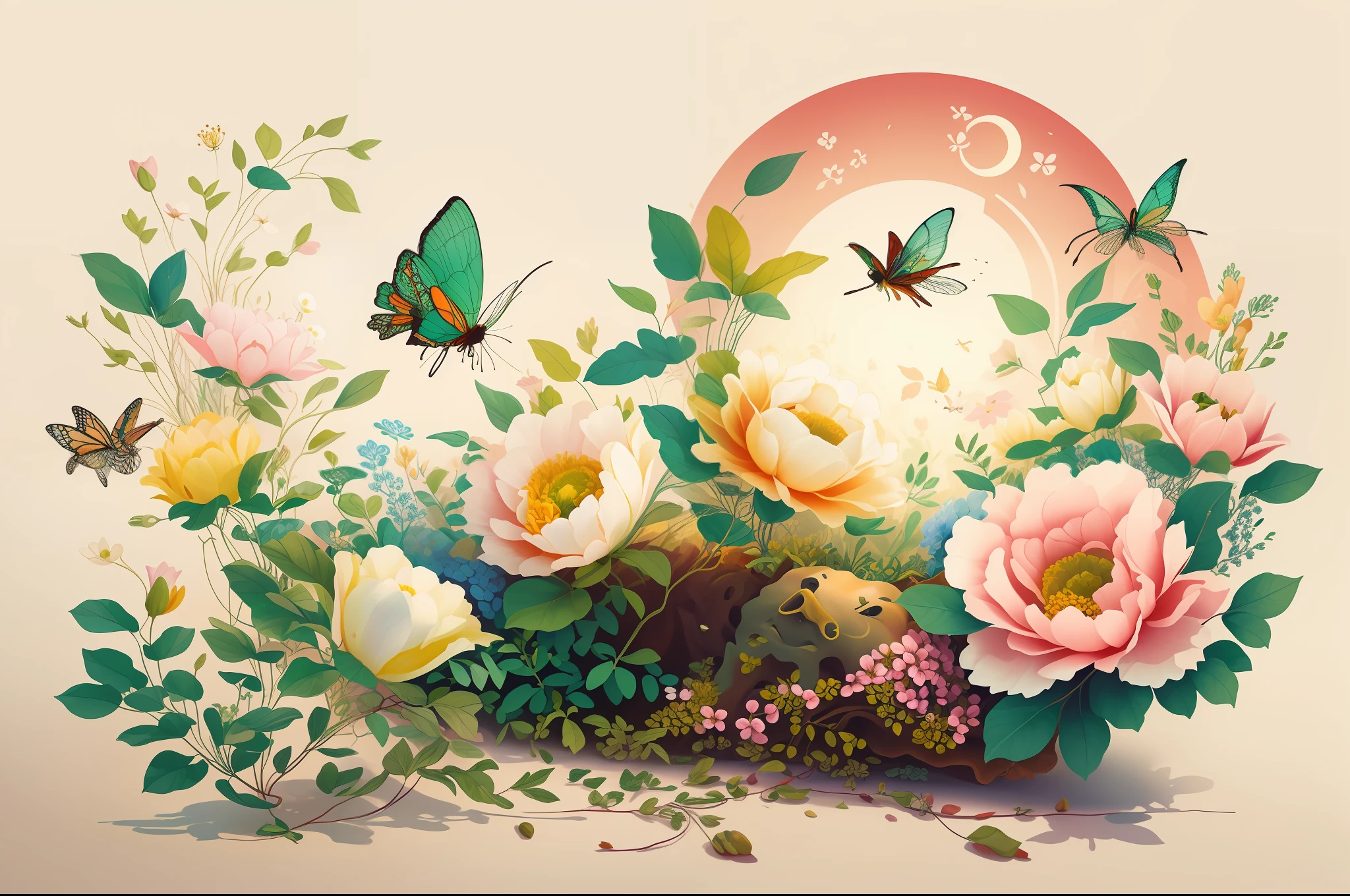 (Illustration:1.3) beautiful planet earth with flowers and plants sprouting spring day (by Artist Anna Dittman:1), (((masterpiece))), (((best quality))), ((ultra-detailed)),(detailed light),((an extremely delicate and beautiful)),