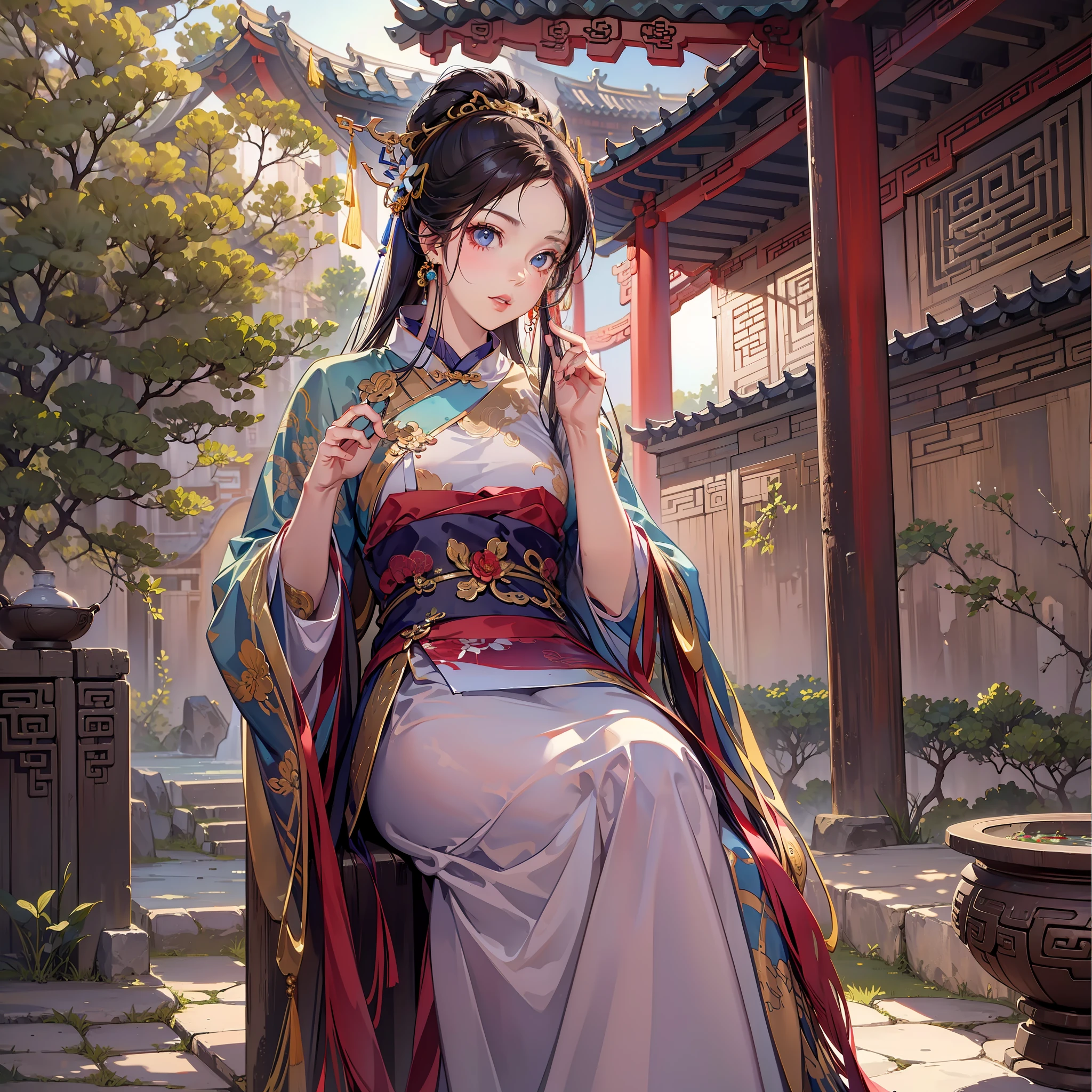 (A lovely girl)
(In an ancient courtyard)
(Chinese)