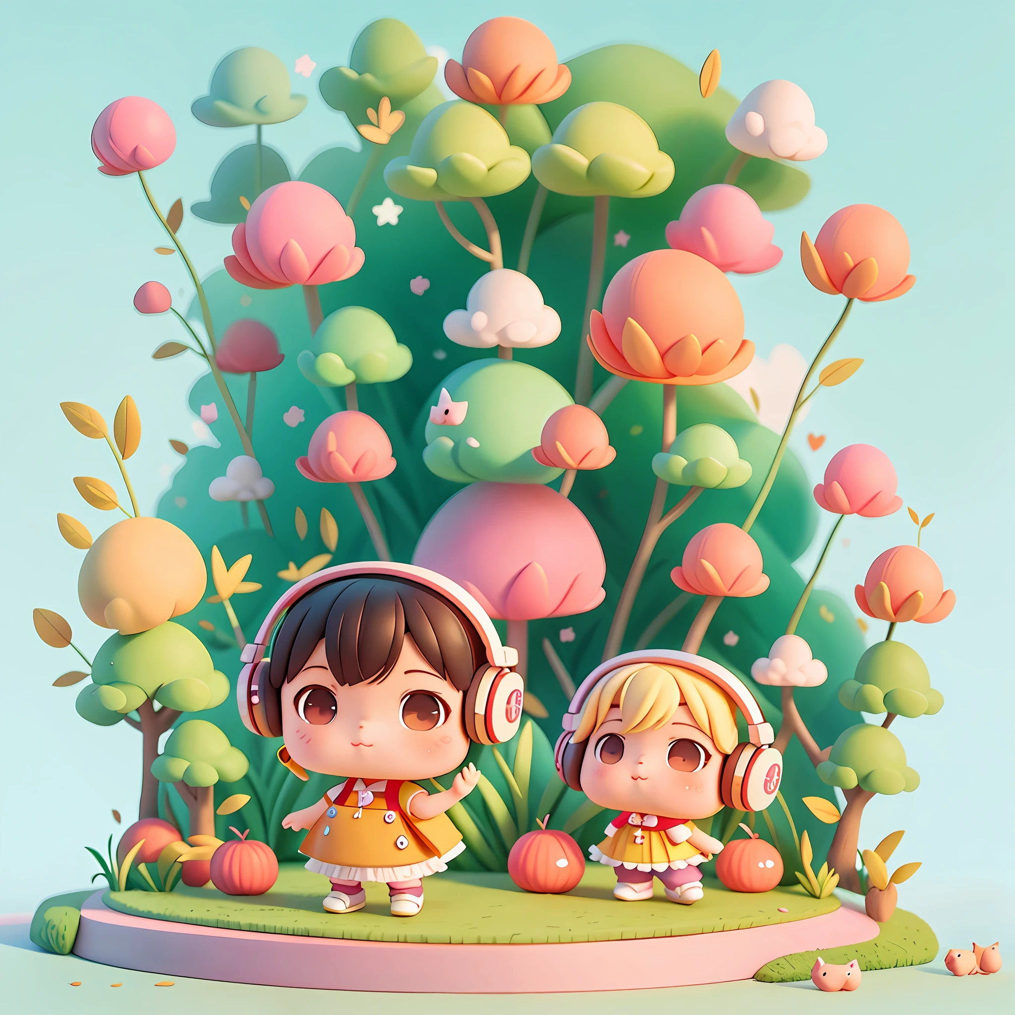 cartoon girl with headphones holding a pig and listening to music, kawaii chibi, cartoonish cute, official fanart, anime moe artstyle, cute kawaii girl, webtoons, high quality fanart, chibi, ruan cute vtuber, cute artwork, maple story gun girl, [ digital art ]!!, anime chibi, cute cartoon, bbwchan, d. va from overwatch