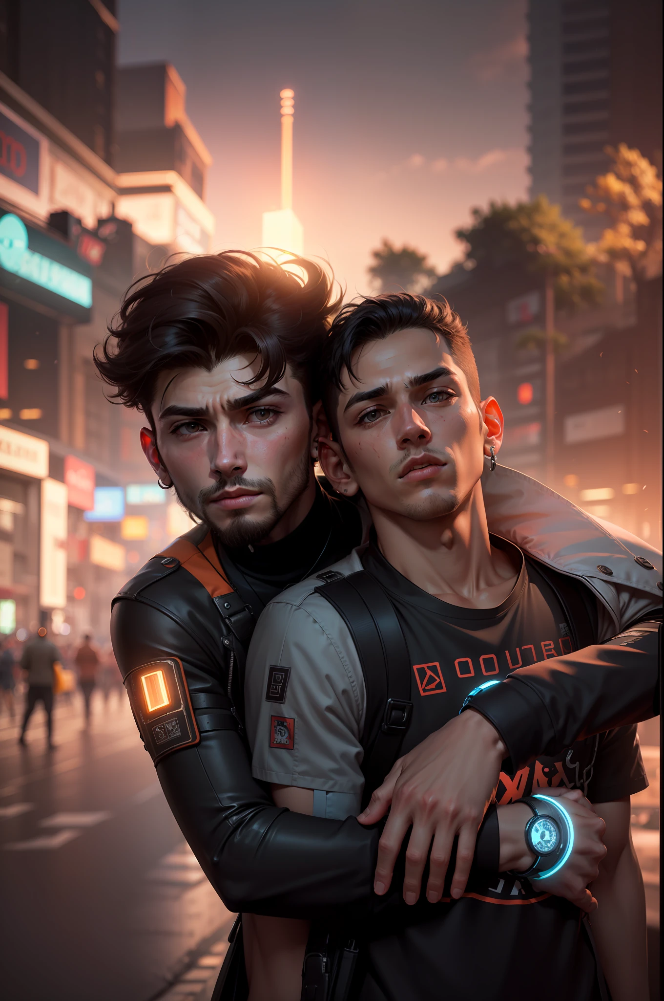 Change Baground cyberpunk handsome boy real face , 8k, ultra real