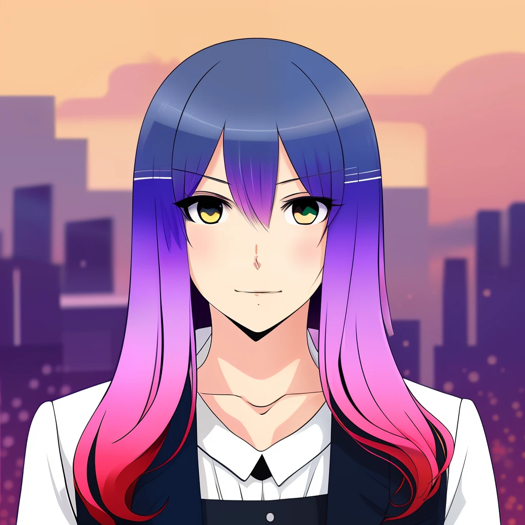 Anime character hair with gradient man