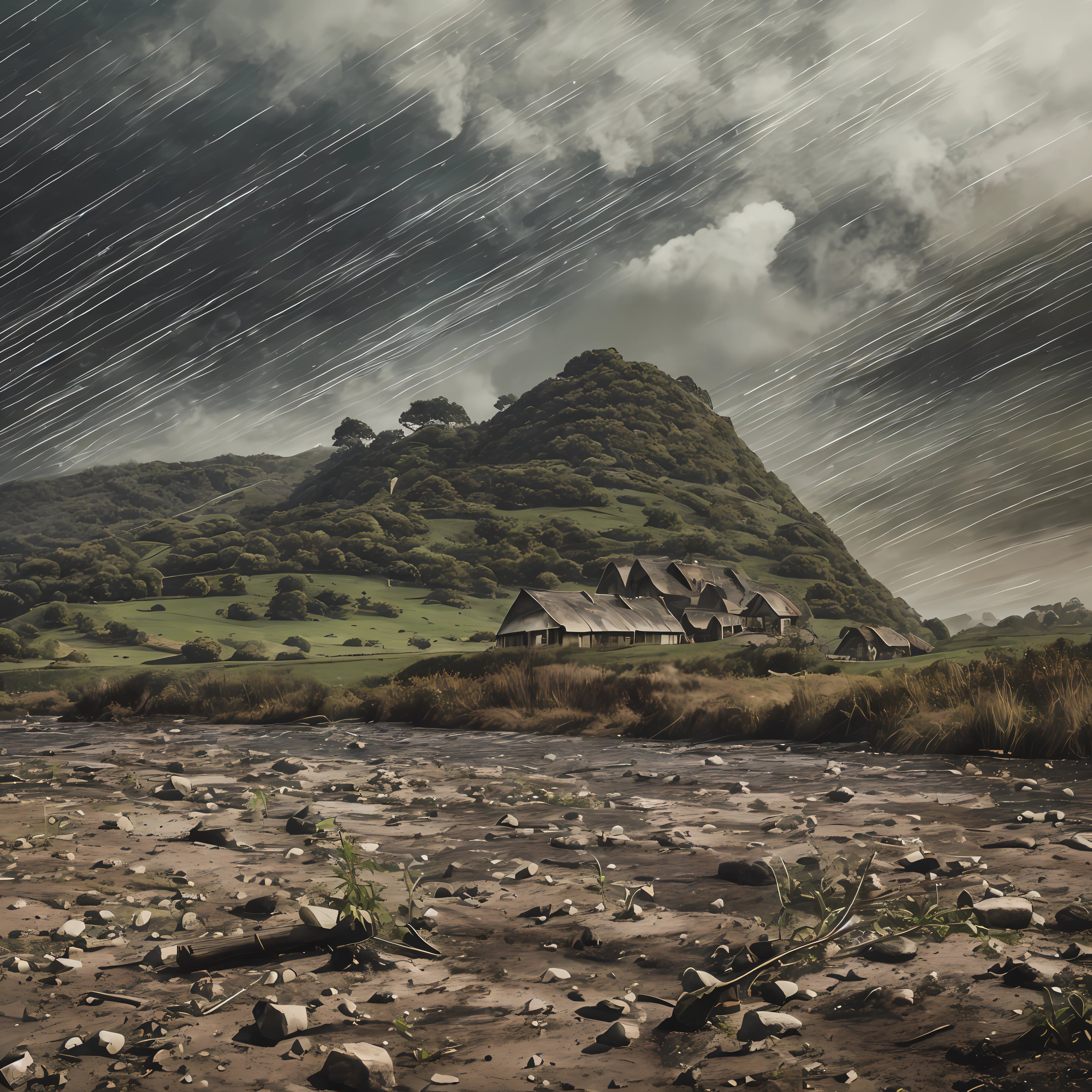 Atop the hill, the once-vibrant vista now appeared sickly before me. The emerald hills lay barren and scorched, the charming Hobbit holes ransacked and ruined. Plumes of dark smoke billowed up from the charred remains of Hobbiton, the acidic smell of burning thatch stinging my nostrils even from a distance. The Great East Road was lost amidst the desolation, all signs of life extinguished.
The flowers were but wilted brown stems poking through ash and mud. Scorch marks blackened the field where celebrations once filled the air with laughter and song. The gentle burble of water was replaced by a foul stench rising from the river’s polluted flow. Birds no longer flew in these cursed skies. Looking out, all I could see was the creeping blight of Mordor.
The idyllic Shire of the past was no more, replaced by a bleak wasteland. The shadows had fallen over Middle-earth. But it was not too late. Gazing upon the destruction below, a cold anger stirred within me. We would fight. We would rage against the dying of the light. Hope was not lost. The memory of peaceful days gone by strengthened my resolve. Mordor would not claim this land without a battle the likes of which they had never seen. The Shire may lie in ruins, but the spirit of its people endured. We would fight to reclaim it. By Joshua Holford Photography Award Winning detail and flare 8k fz80 inspired by J. R. R. Tolkien --auto