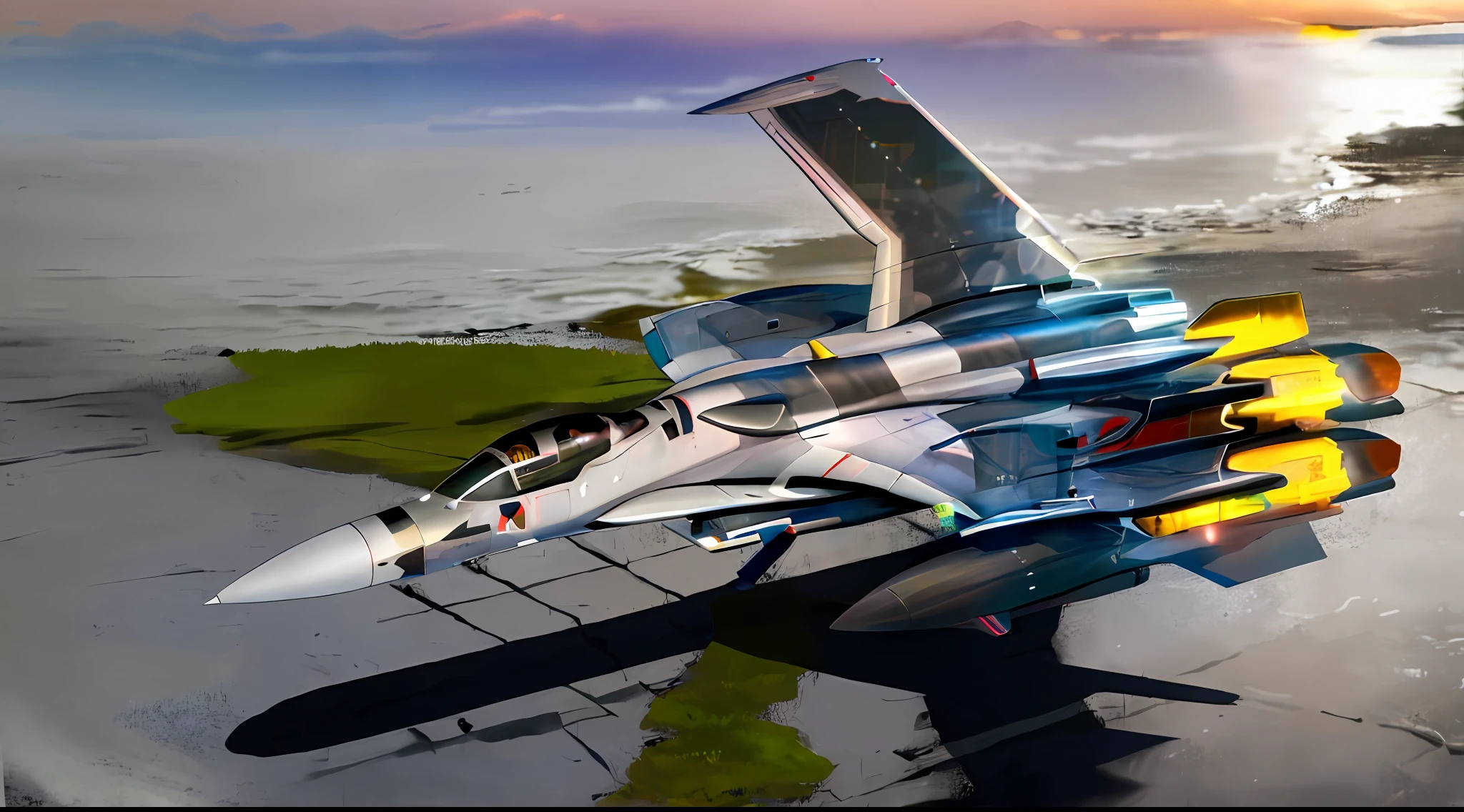 fighter jet, Martin, Martin, puesta del sol, tierra, Lloviendo