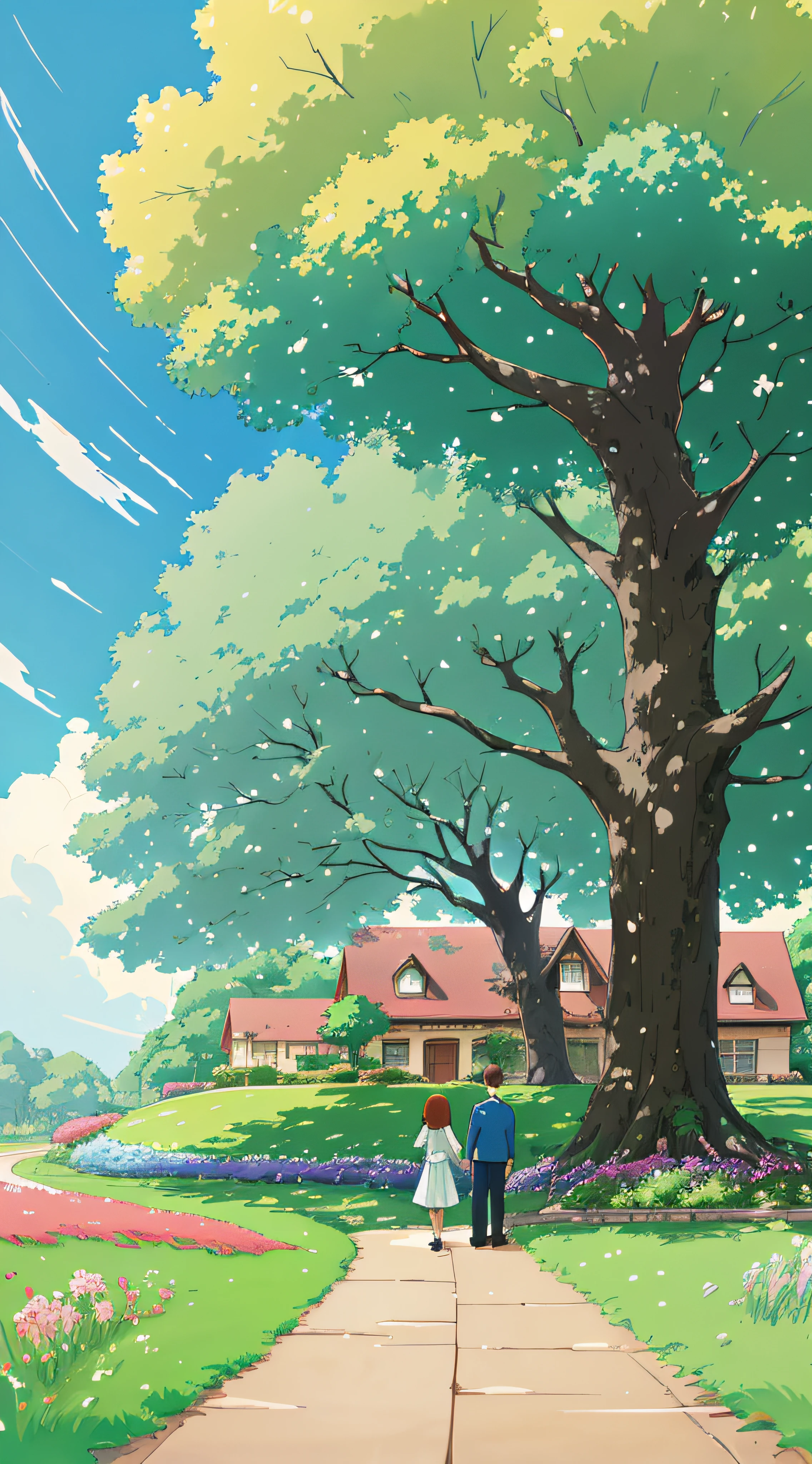 Under the tree where the grass don't grow
We made a promise to never get old
You had a chance and you took it on me
And I made a promise that I couldn't keep
(best quality:1.3), (highres:1) art by studio ghibli style, art by studio mappa style, vibrant colors, impressionism, art by artist ian mcque style, couple