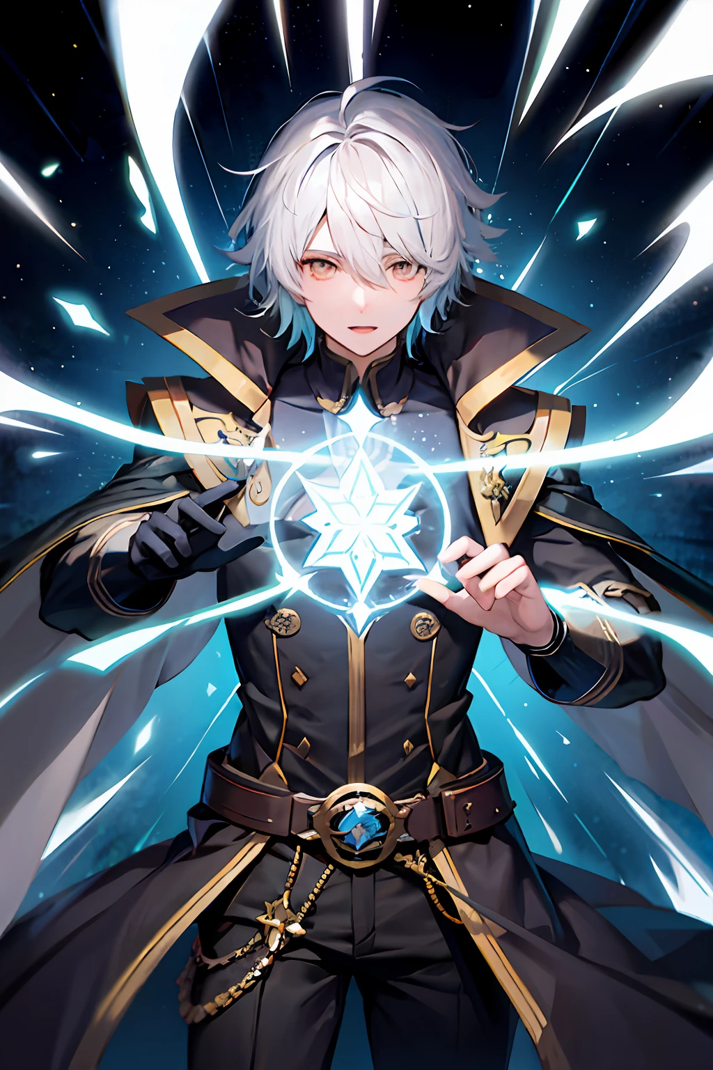 Anime - imagem de estilo de um homem com cabelo branco segurando uma bola de cristal, He's casting a red-colored lighting spell, casimiro arte, Keqing por Impacto Genshin, arte chave do anime, Personagem Impacto Genshin, Mago Celestial Lindo, akasuki voidstar | |, Zhongli, Impacto Genshin, Skinny Masculino Fantasia Alquimista, Estilo Shadowverse, arte chave detalhada do anime