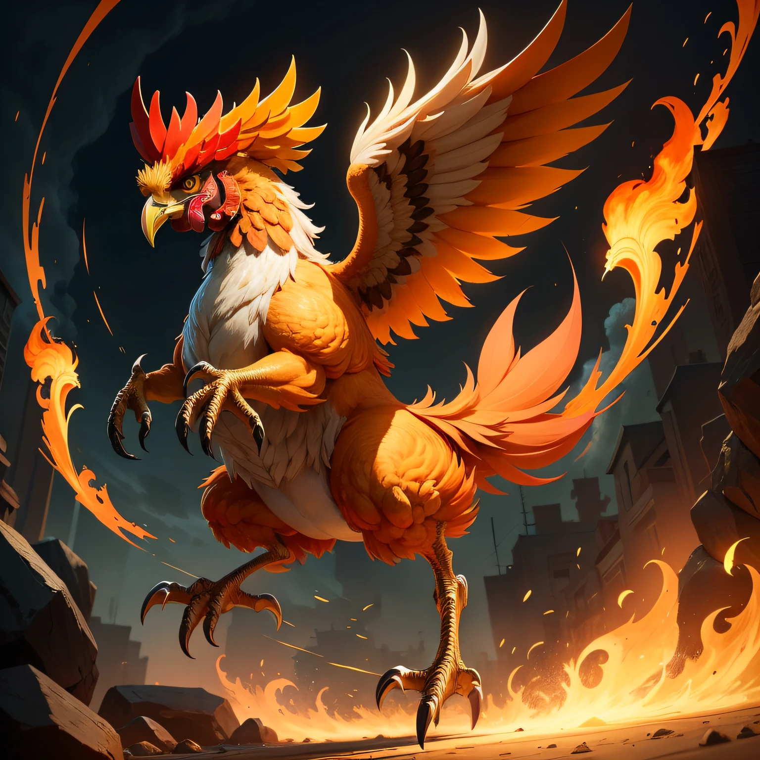 Draw a fierce chicken,Has the temperament of a phoenix,Rakshasa Sea City,Like a bird is not a bird,Just like a donkey is not a donkey,It's a chicken