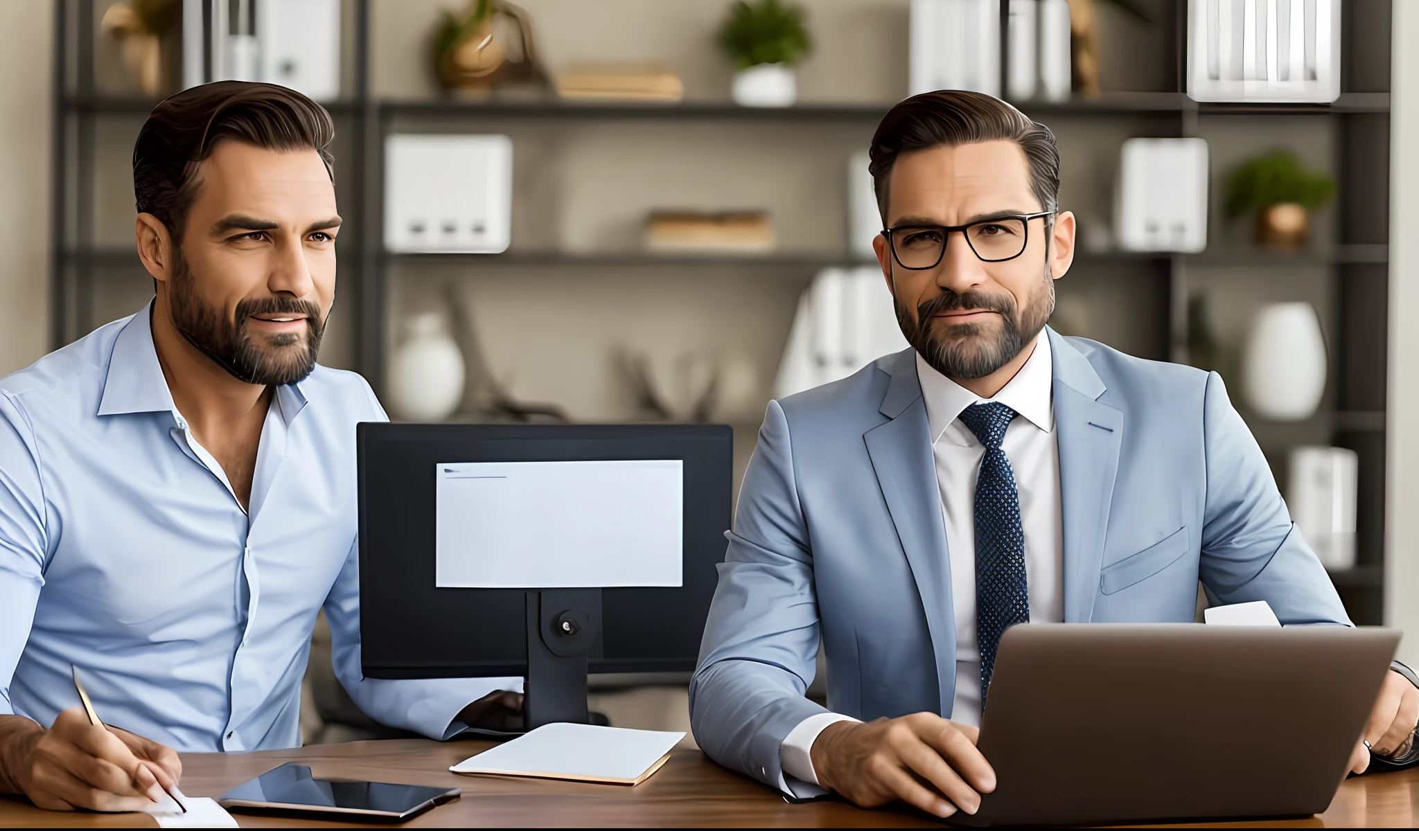 um homem de terno, poltrona, s office, estrategista