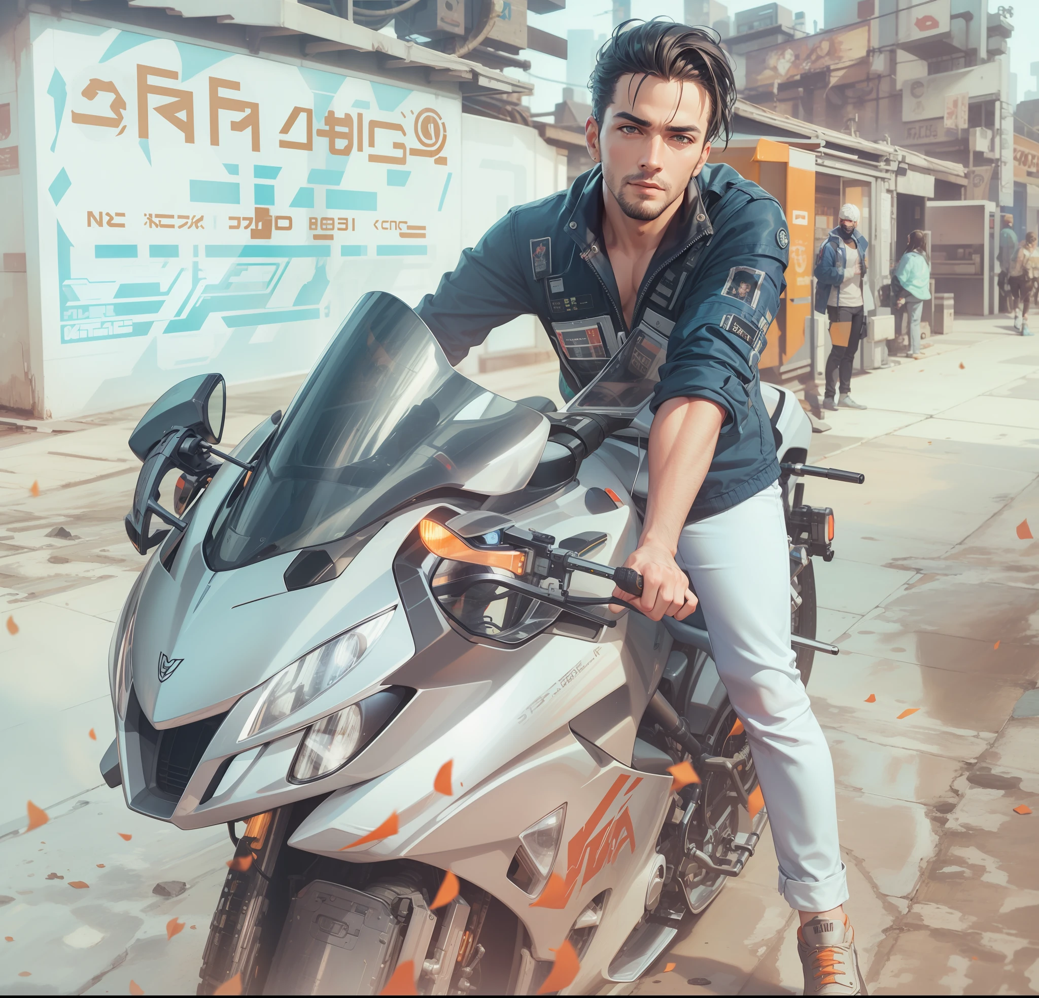 Make it realistic cyberpunk look, make the face realistic, 8k resolution , handsome man