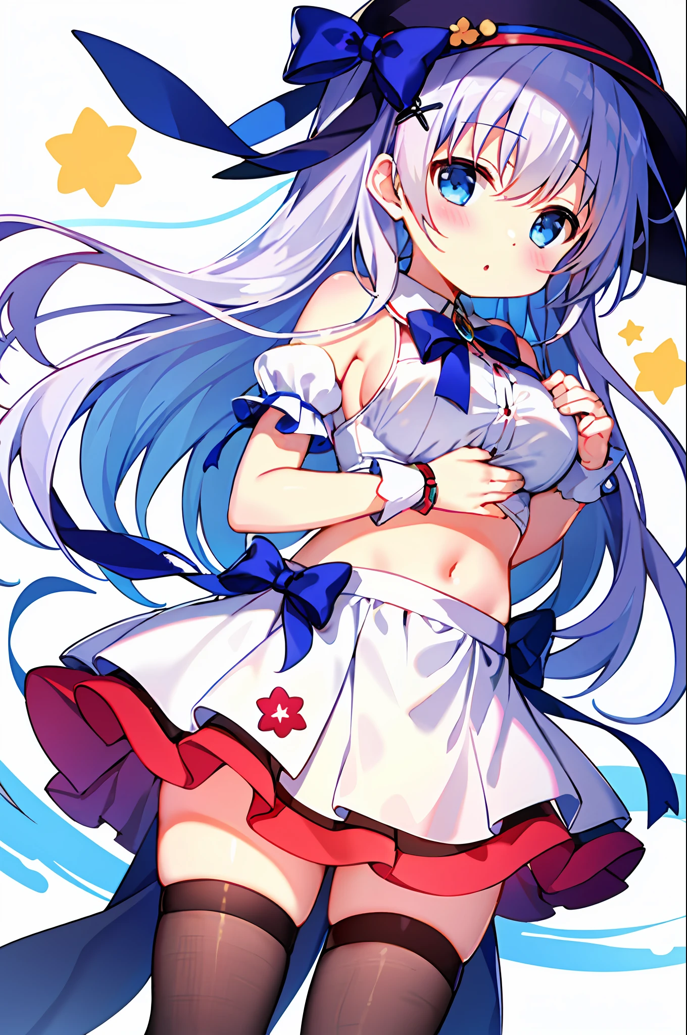 top-quality、超A high resolution,kafuu_chino, gochuumon_wa_usagi_desu_ka? ,breast, impossible_clothes ,mini skirt,cowboy shot,summer