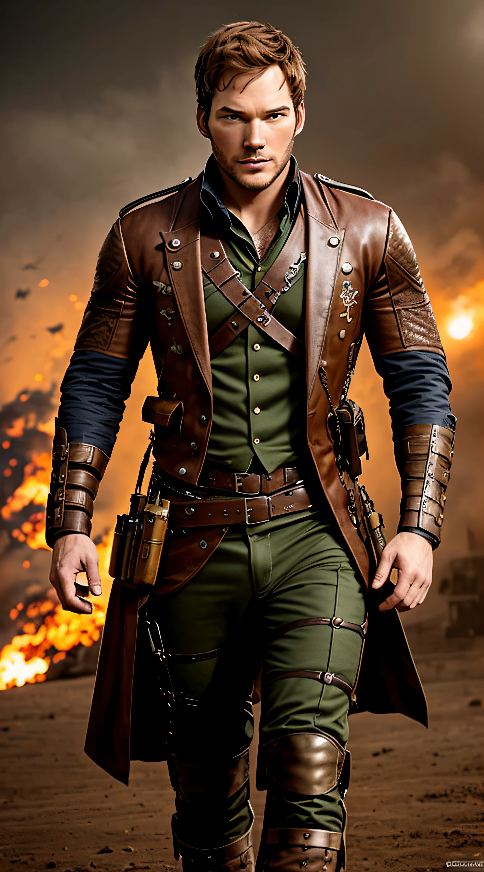 (pt) steampunk, Chris Pratt como um soldado Cogpunk