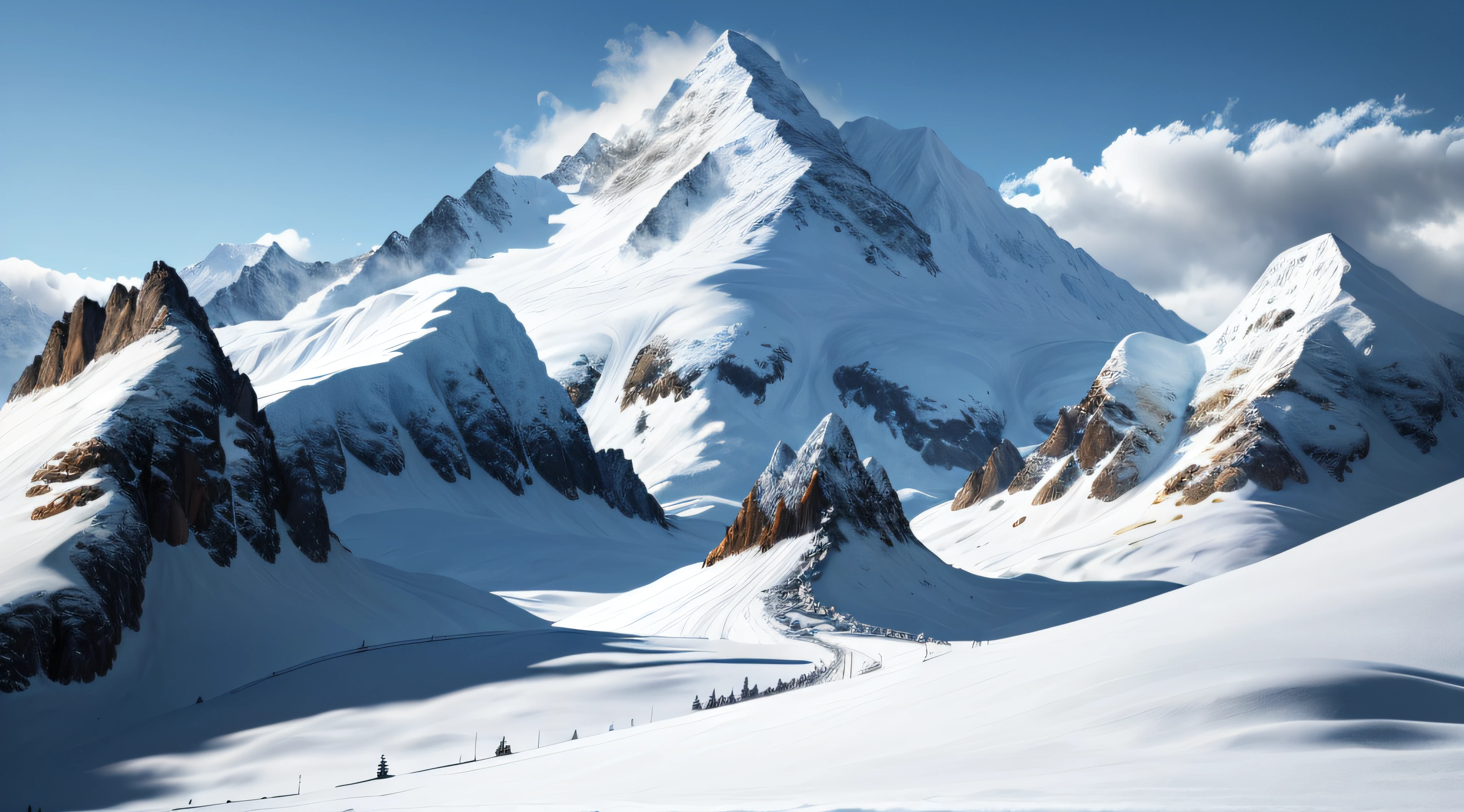 mountain, Snow, fabulous, incredible, (Melhor Qualidade: 1.0), (ultra high def: 1.0), 8K, (Obra-prima: 0.2)