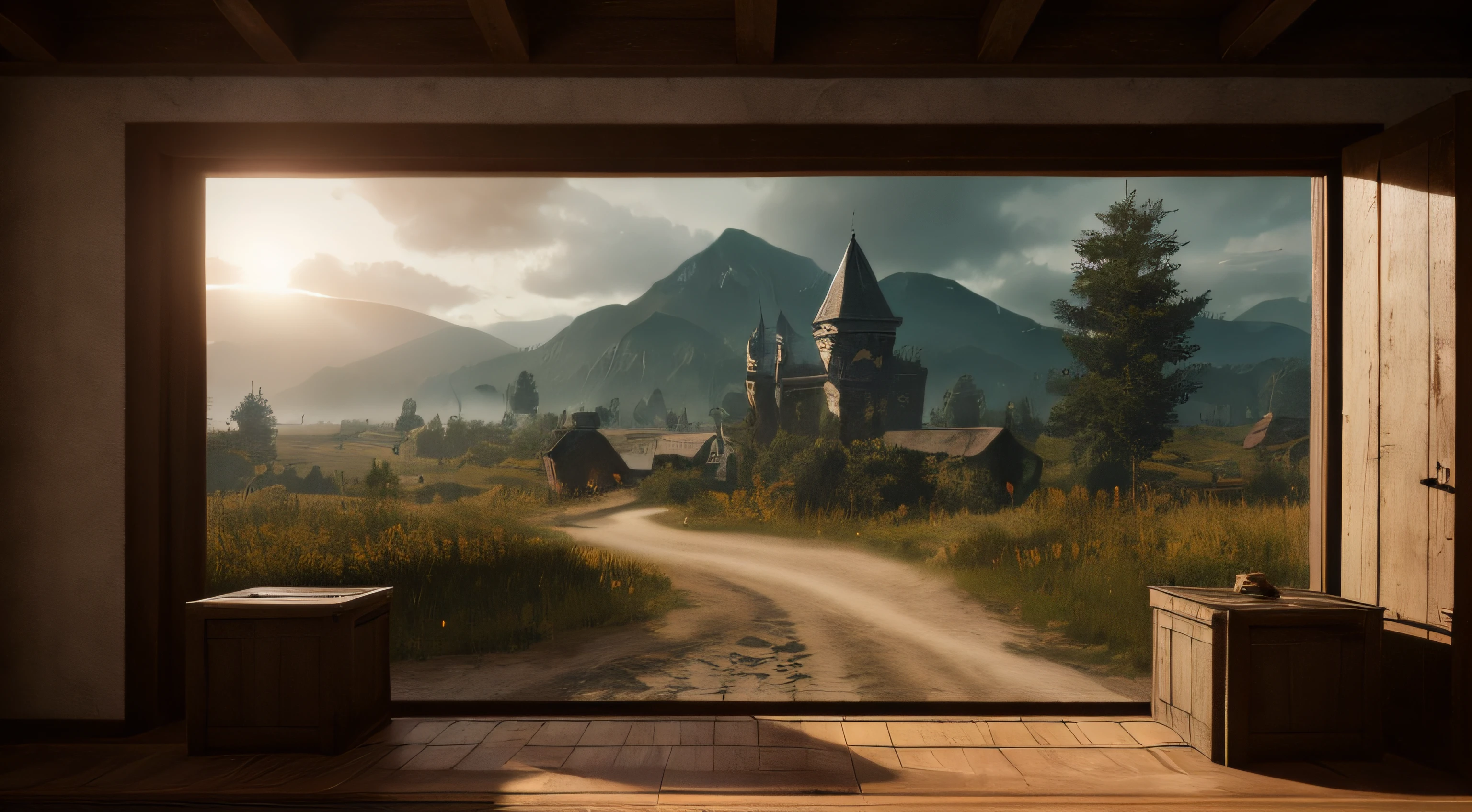 magic landscape,elden ring, dark arts, the witcher,realistic photo,breath taking, sharp lense, professional photographie, 70mm lense, detail love, good quality, unreal engine 5, wallpaper, colerful, highly detailed, 8k, soft light, photo realistic