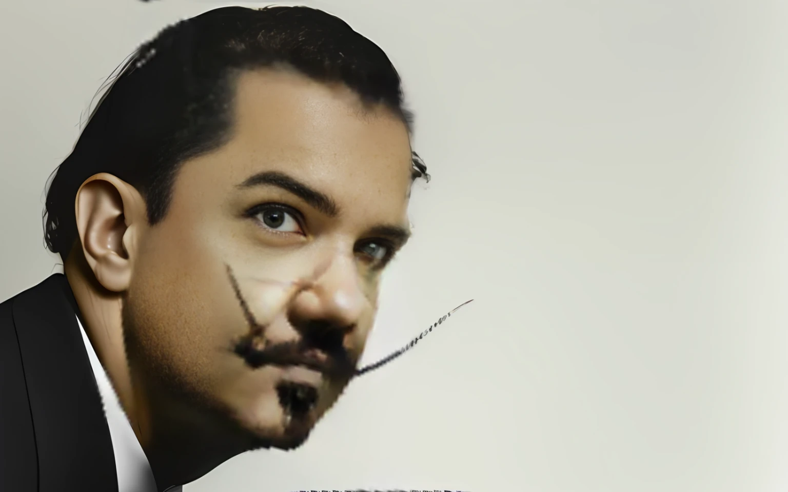 facial replacement preserving the handlebar moustache