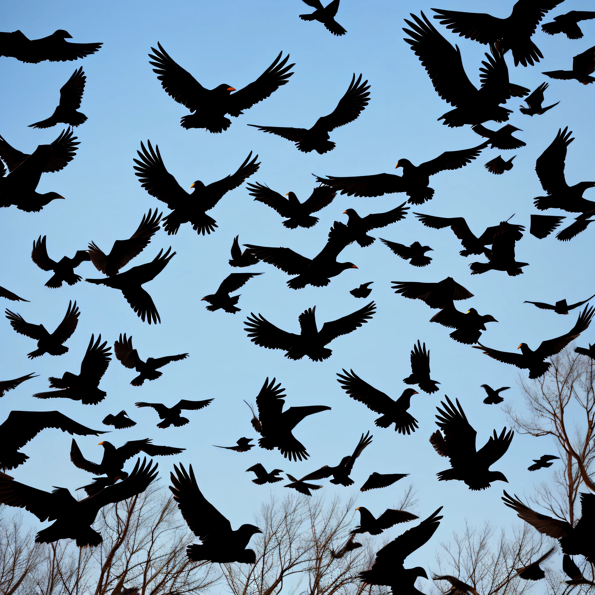 living nightmare of black birds