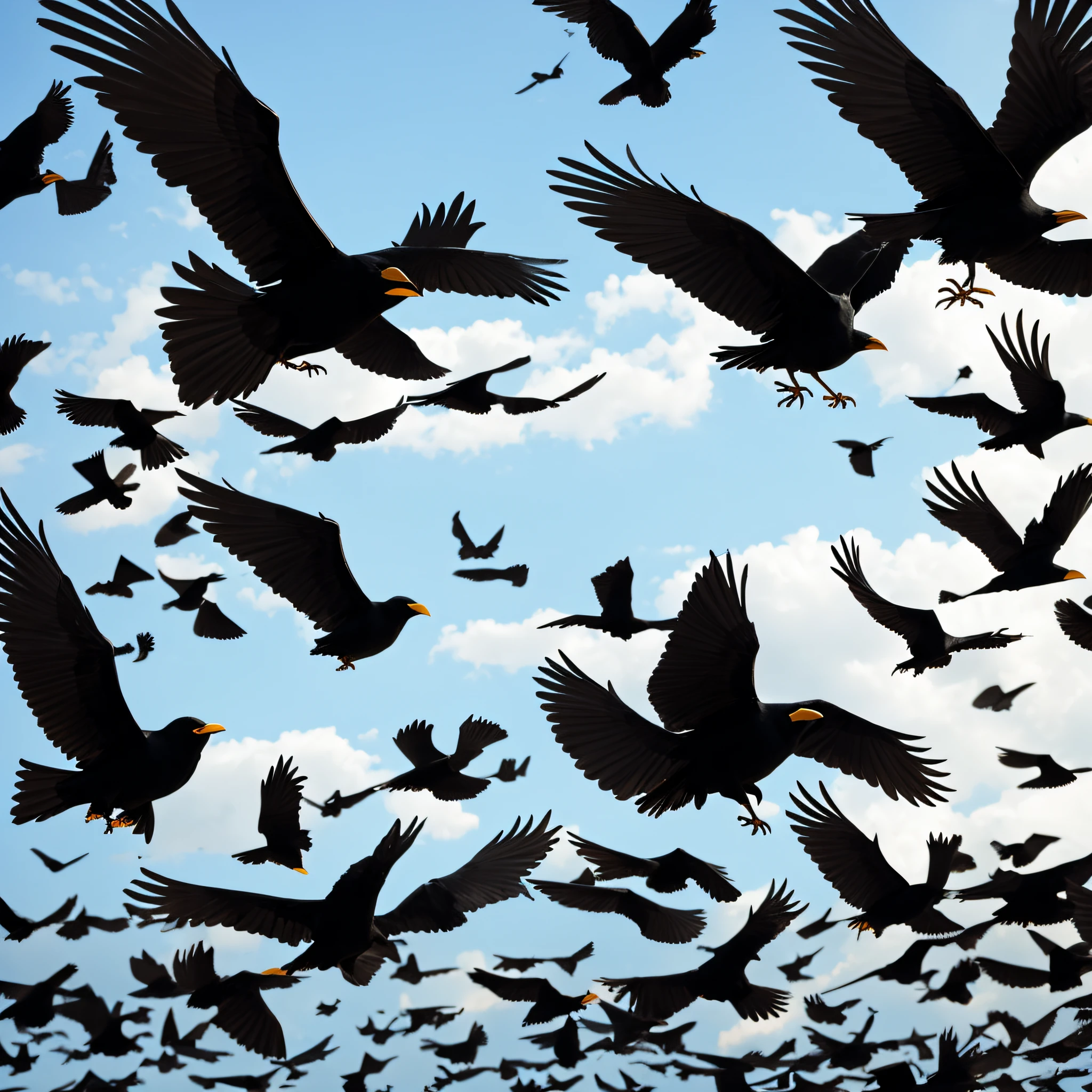 living nightmare of black birds