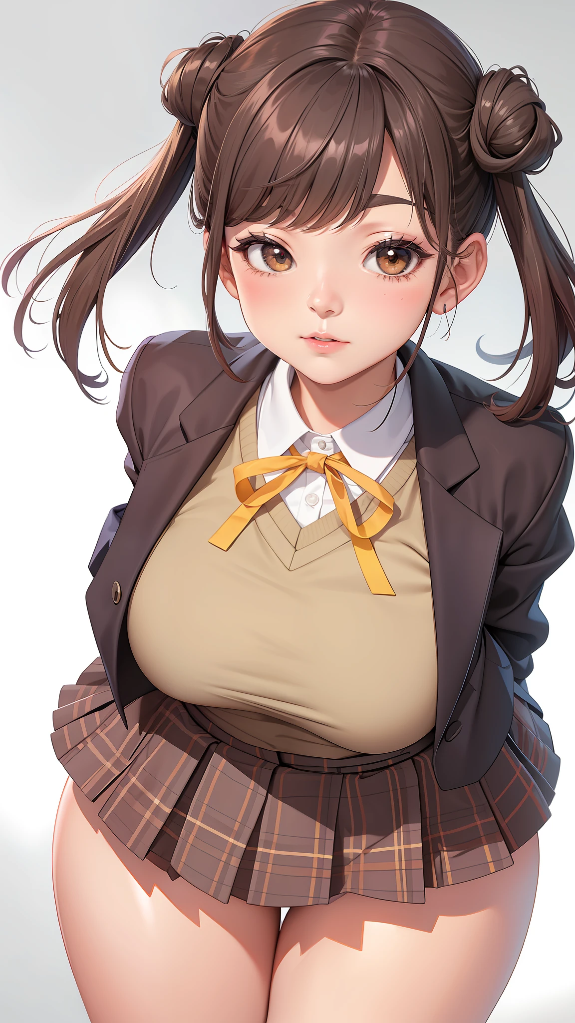 Chica de anime con un gran pecho en uniforme escolar, Una colegiala hiperrealista, Colegiala realista, Colegiala hiperrealista, Ecchi, kantai collection style, Hanayamata, small curvy , Anime CG arte suave, OPPAI, linda colegiala, Marin Kitagawa Fanart, Makoto Shinka, Anime Moe Artstyle, Colegiala