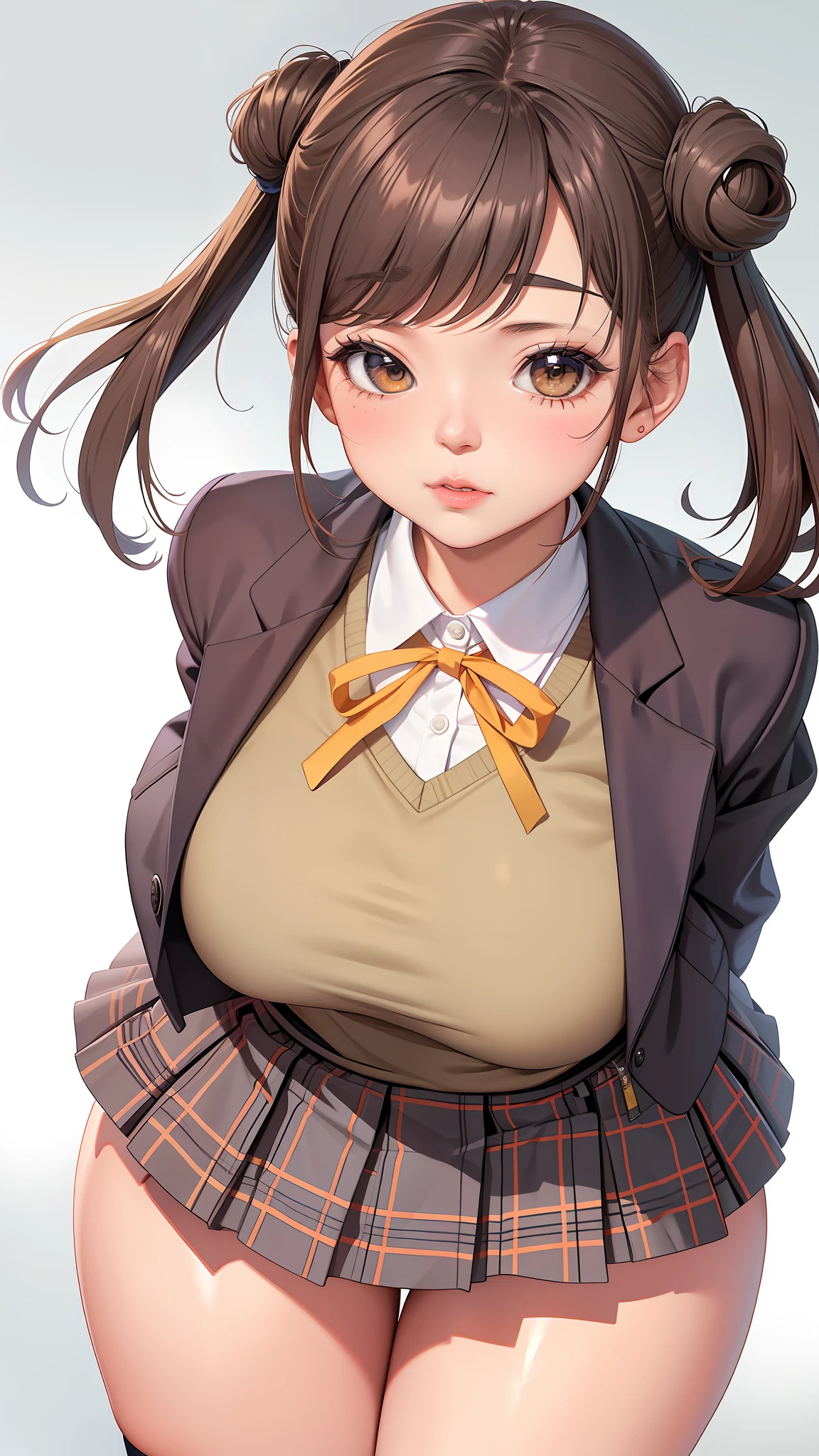 Chica de anime con un gran pecho en uniforme escolar, Una colegiala hiperrealista, Colegiala realista, Colegiala hiperrealista, Ecchi, kantai collection style, Hanayamata, small curvy loli, Anime CG arte suave, OPPAI, linda colegiala, Marin Kitagawa Fanart, Makoto Shinka, Anime Moe Artstyle, Colegiala