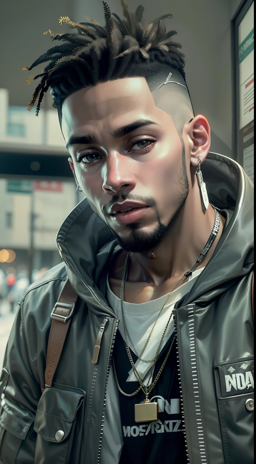1 rapaz ?????, 27 anos, moreno claro, trabalhador, mora na periferia, trabalha de office boy, andando na rua, mochila nas costa, cantor de rap, hip hop, cantor, deejay