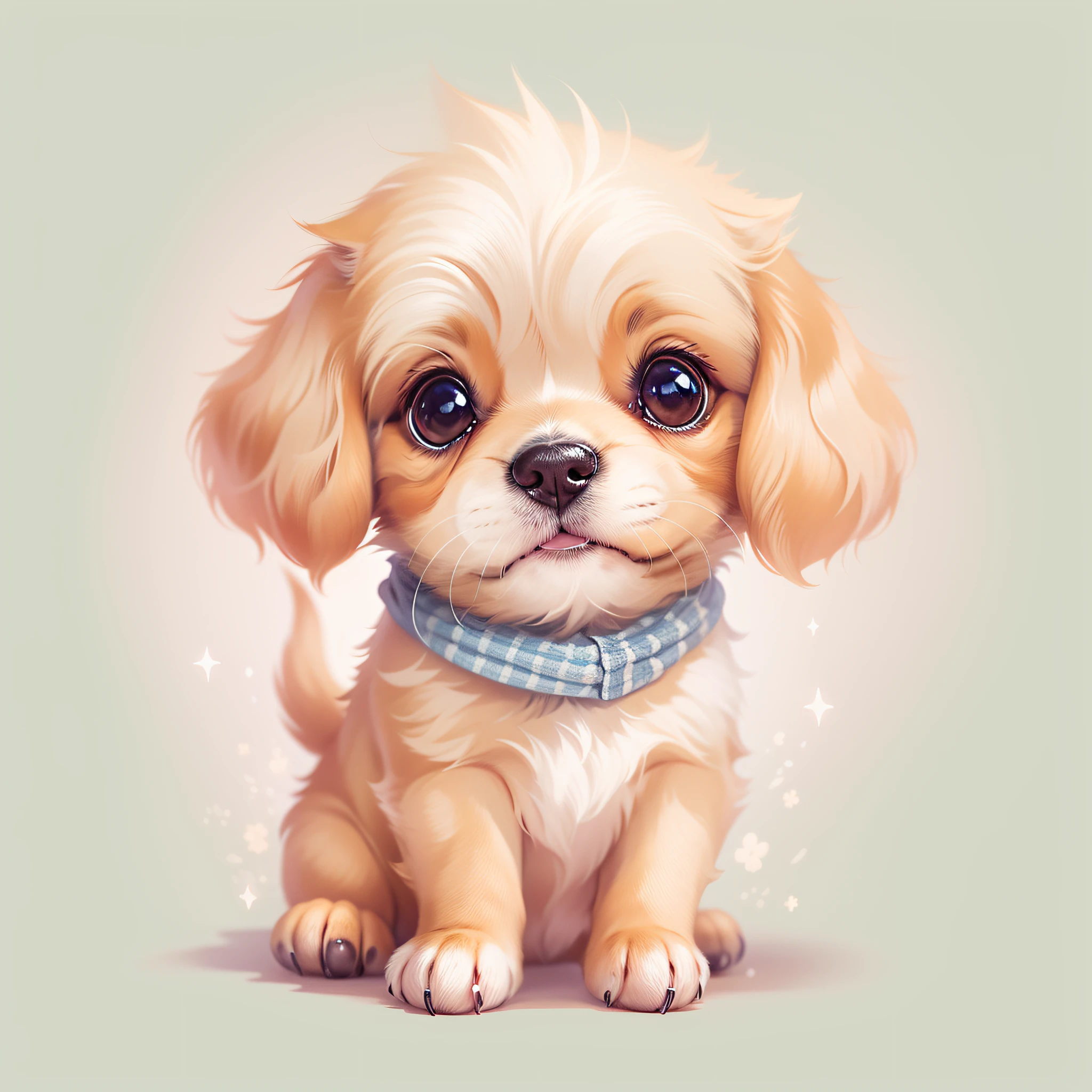 cute puppy, adorable digital illustration, transparent background