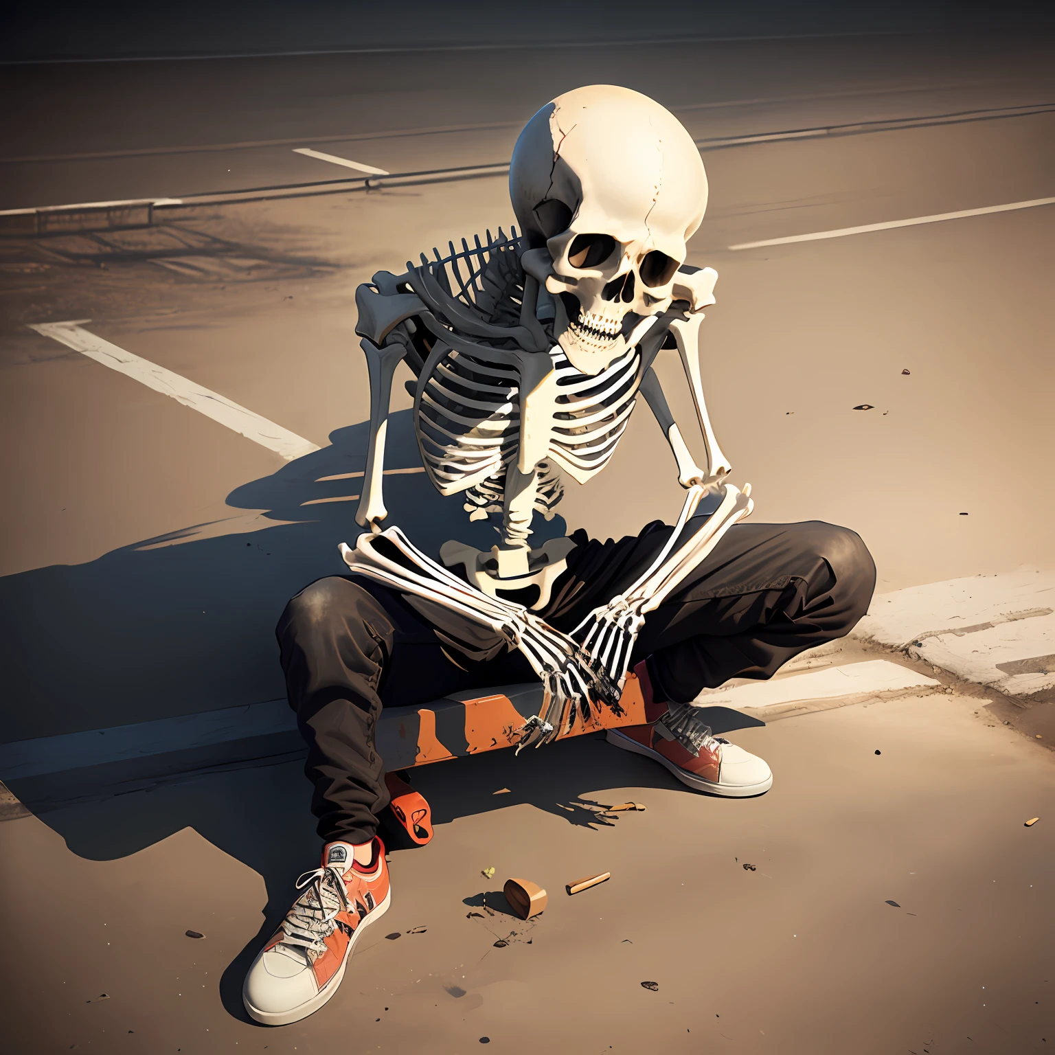 Skeleton in blood with bmx