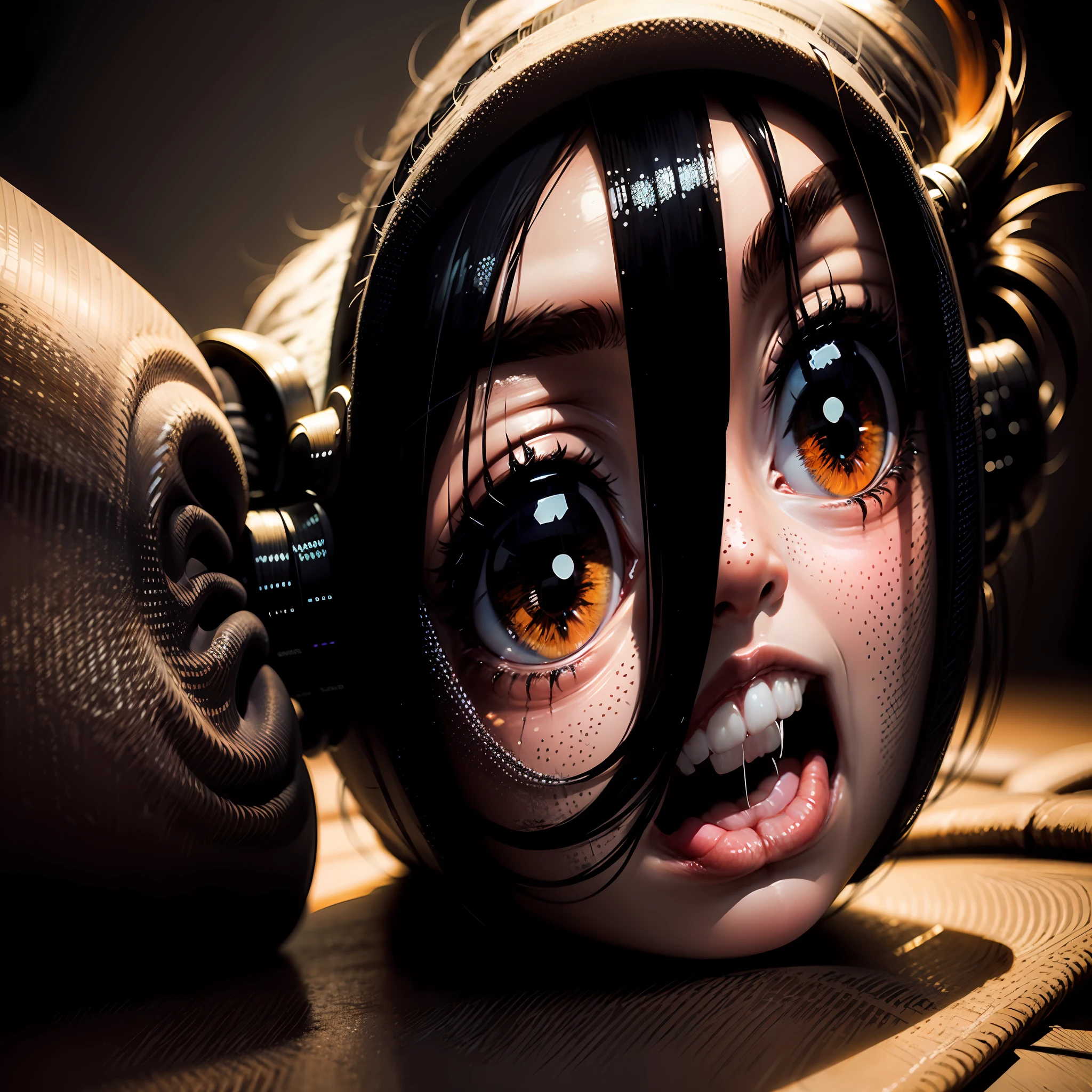 black hair, Surrealism, Anime, 8k, super detail