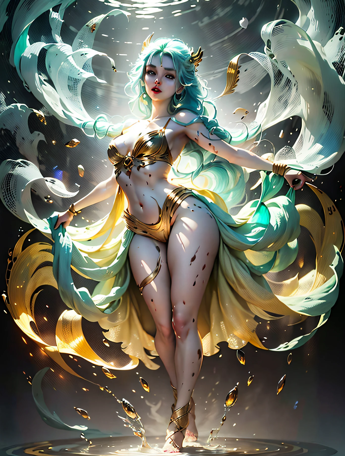 (level difference: 1.8),(Paint colliding and splashing on canvas),(depth of field),Cute creature,elegant, strong between boho and modern. With many colors and no defined . (liquid paint rainbow hair:1.1) made of paint and defies gravity, thick flow, (splashes of paint: 1.3), liquid state, beautiful, masterpiece, detailed background, high quality model, ethereal background, abstract beauty, explosive volume, oil painting, heavy brushstrokes, romantic lighting, sub-surface Scattering, lens 135mm, f1.8, brightness, 8k, high resolution, dreamy, ray tracing, hdr, divine rays,(Paint colliding and splashing on the canvas),(depth of field),(flat color :1.1,(yellow theme)),1 girl,screaming,propaganda poster,full body,strong wind,heavy smoke,(liquid paint rainbow hair:1.1) made of paint and defies gravity,thick flowing,(paint splatter:1.3),Liquid state,stunningly beautiful, masterpiece, detailed background,ultra high quality model, ethereal background,abstract beauty, explosive volumetric, oil painting,heavy strokes,Romantic lighting,Sub-Surface Scatterring,glow,8k,high resolution, dreamy,ray tracing,hdr,god rays,face by tom bagshaw art station, Moon Goddess, full length figure, contemptuous gaze, detailed face, 1.4), gold decoration, plain black background, beautiful Caucasian girl closeup, dynamic moving body, digital art, splash, full body, Sakimichan art, oriental mandala tattoo, fractal background, silver and gold and bronze spirit, floating antique clock, antique lamp, splash, seductive pose, visible pubic hair , visible small breasts, full body, beautiful European Caucasian girl, sexy lady beauty, bare breasts, open neckline, clothing transparent fabric, standing, realistic, highest detail, holy holy, golden eyes, heavenly palace, countless palaces, clouds, golden light, golden lotus, (tianchi bath), pubic hair view, splash, full body, Sakimichan art, slight smile, seductive pose, visible pubic hair, full body, transparent clothes, Jean-Bapti style ste monge, shiny, be