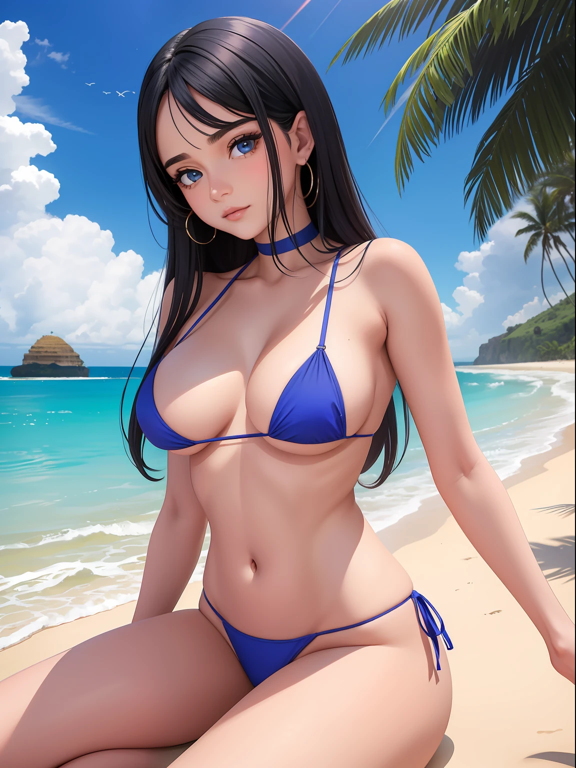 Mulher madura, blue skies, cabelo ondulado preto, olhos azuis, espetacular, sorriso lascivo, cena de corpo inteiro, micro bikini dourado rose, roupas de bruxa, (Fundo detalhados: ancient ruins, Praia), pele brilhante, rosto detalhado, olhos detalhados, anatomia perfeita, camelo, bichano a mostra, virilha inchada, dynamic pose, Approaching perfection, Dynamic, altamente detalhado, (rosto bonito e detalhado, belos olhos detalhados), de frente para o espectador, seductiveexpression,