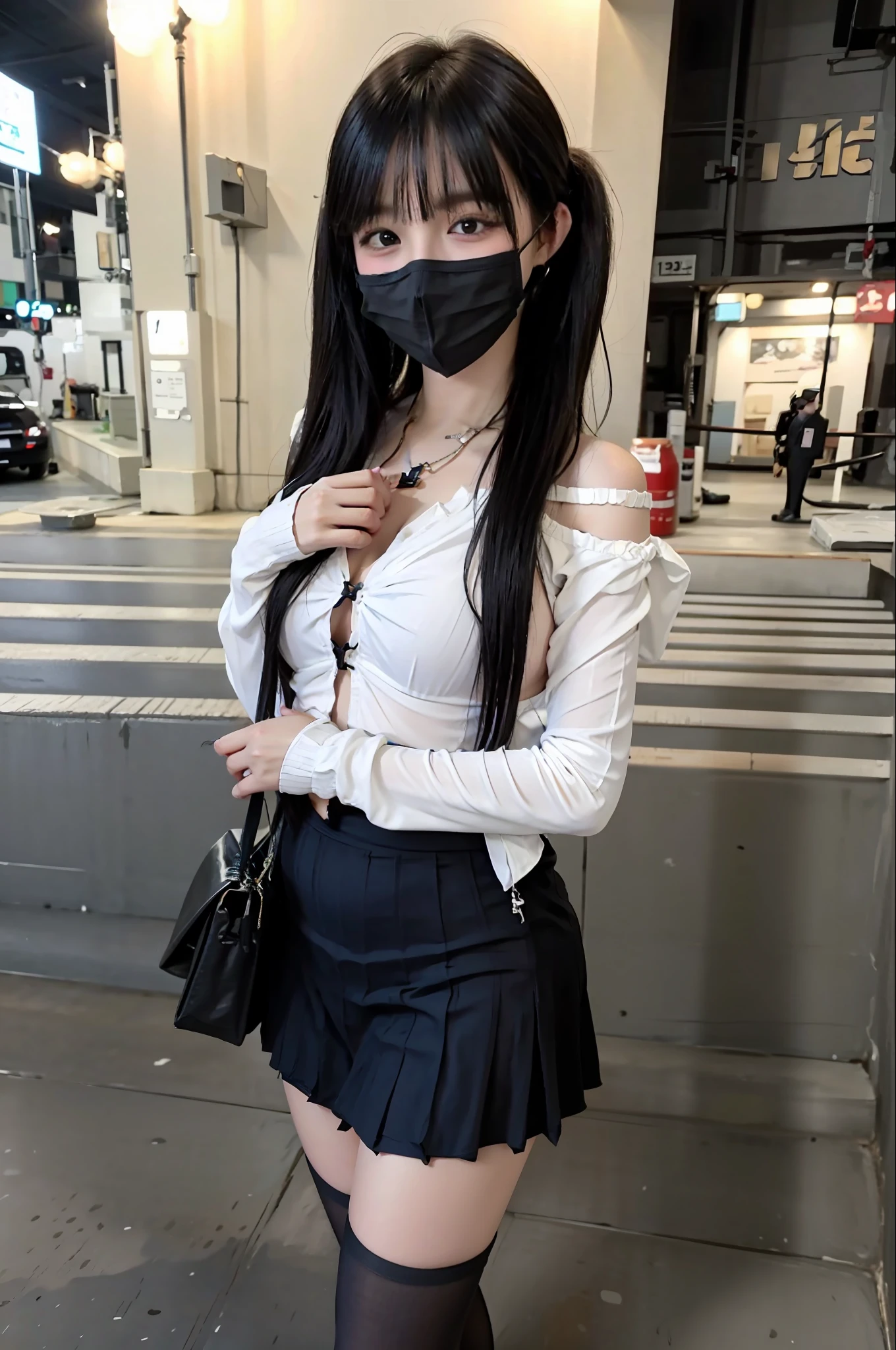 (8k, RAW photo, best quality, masterpiece:1.2), yjnn, 1girl, 3d, asian, bangs, bare_shoulders, bow, bra, chest, brown_eyes, brown_hair, cleavage, grey_background, lips, long_hair, long_sleeves, looking_at_viewer, medium_breasts, navel, nose, off_shoulder, open_clothes, open_shirt, panties, realistic, shirt, solo, stomach, underwear, undressing, upper_body, white_bra, white_panties, white_shirt,Shiny skin, beautiful delicate face, beautiful delicate eyes ,(realistic, photo realistic:1),Lie down on the bed