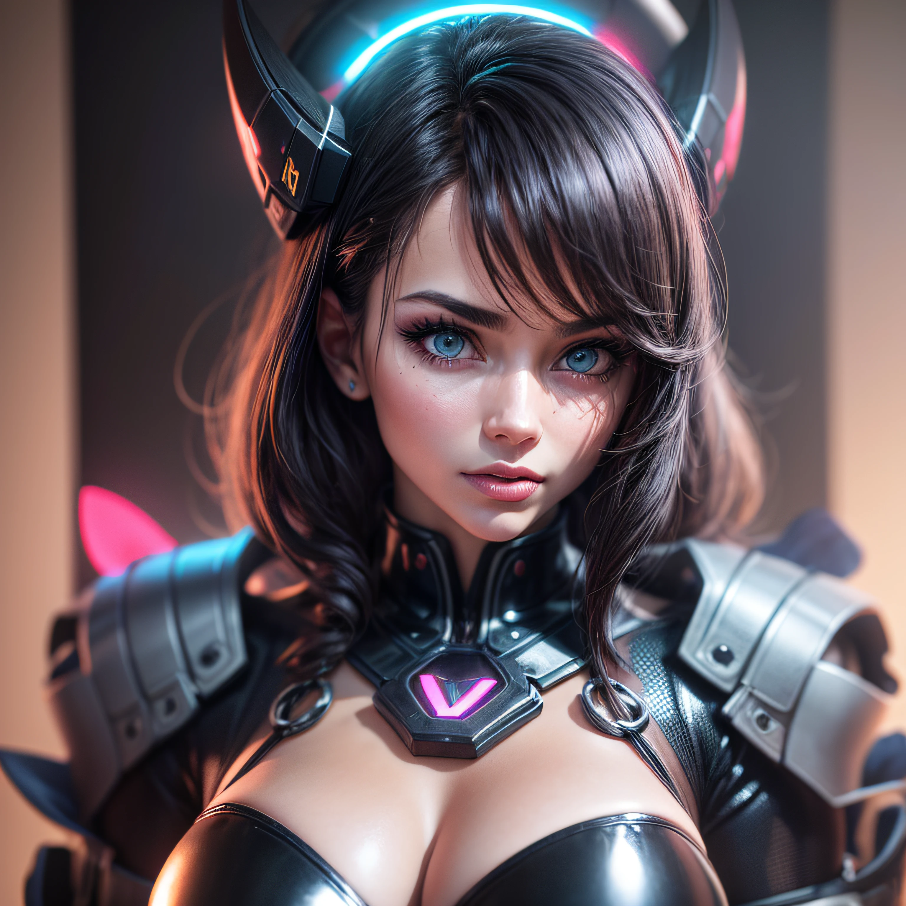 Beautiful black latex woman, olhos azuis, coberta com rosas vermelhas iluminadas, bright blue white glowing heart, visible from human, noite, Colouring, photography hyper-detailed cinematic hdr lighting, softbox lighting, Detalhe extremo, 8k, 3D-rendering, Hiper realista, NVIDIA,