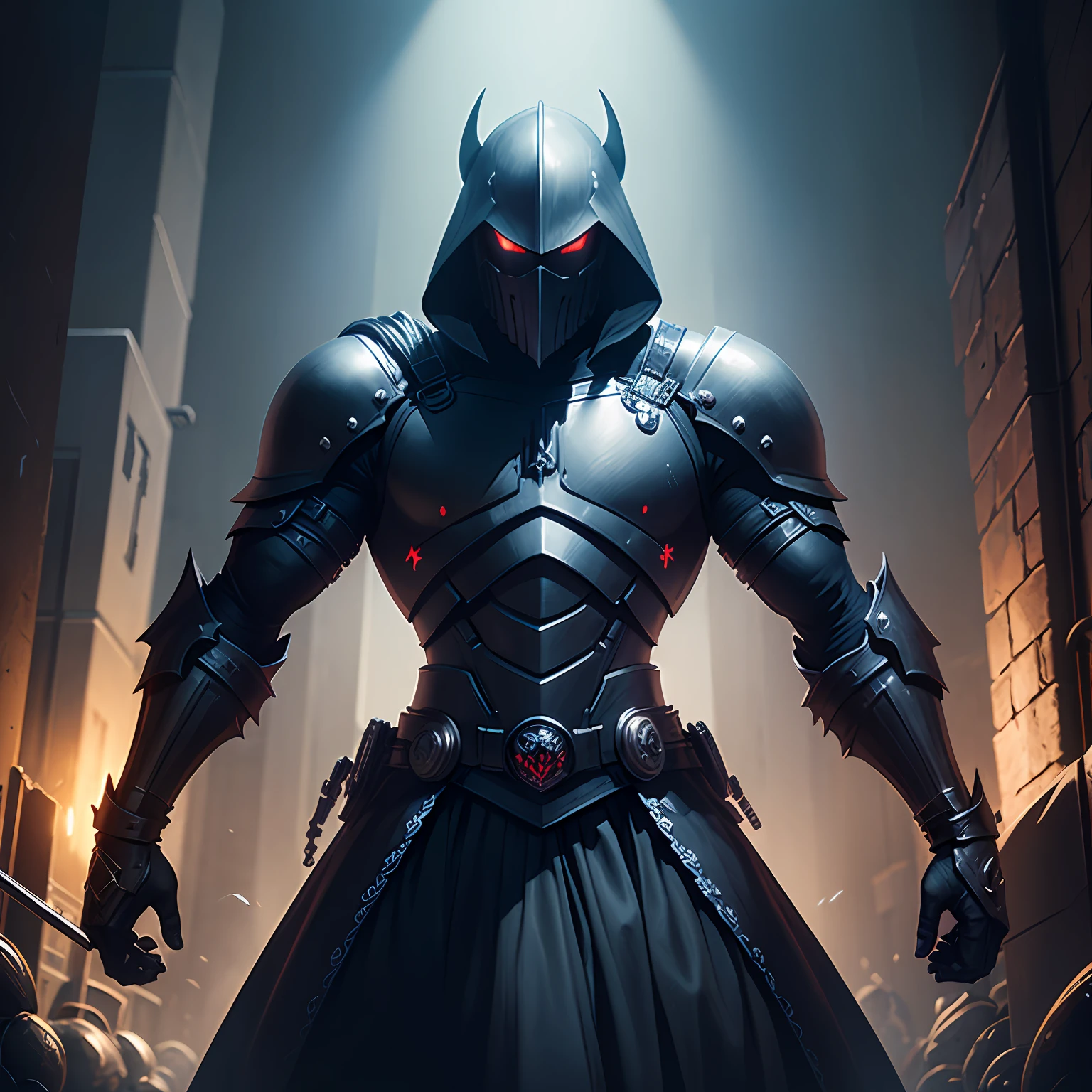 pixel art, dark, techno, knight, --auto