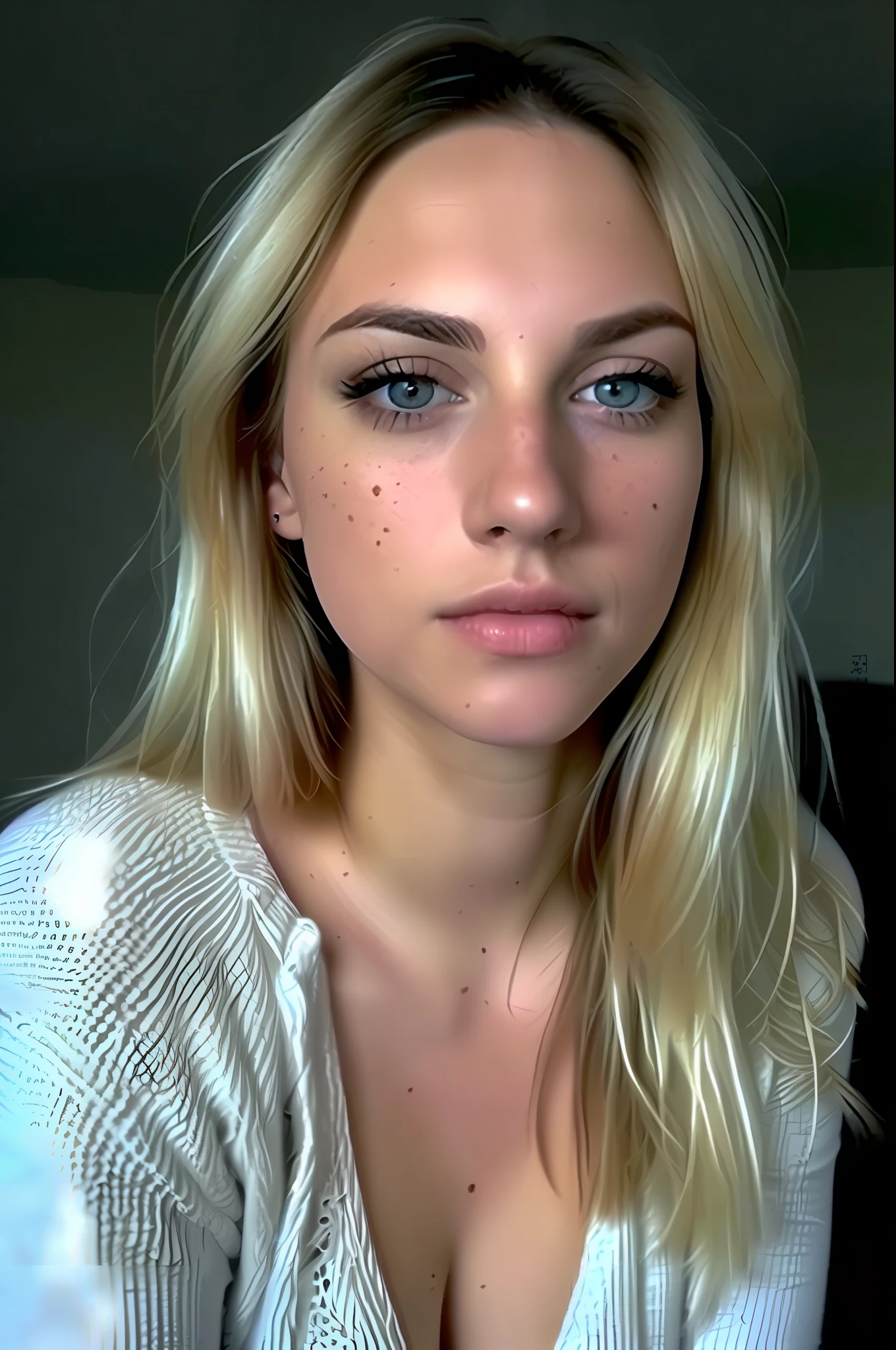 Blonde Woman, 年轻, Common Faces, Living faces, detailed alluring eyes, In a black sweatshirt, ((detailed facial features)), (finely detailed skin), pale skin, Realistic skin texture, Extreme skin details, (pores:0.1), masterpiece best quality, Photorealistic, A hyper-realistic, Detailed, 8K, nffsw, (soft colours: 1.2), Shallow depth of field, Broad light, High contrast, Backlighting, light glow, chromatic abberation, foco nítido, RAW color photo