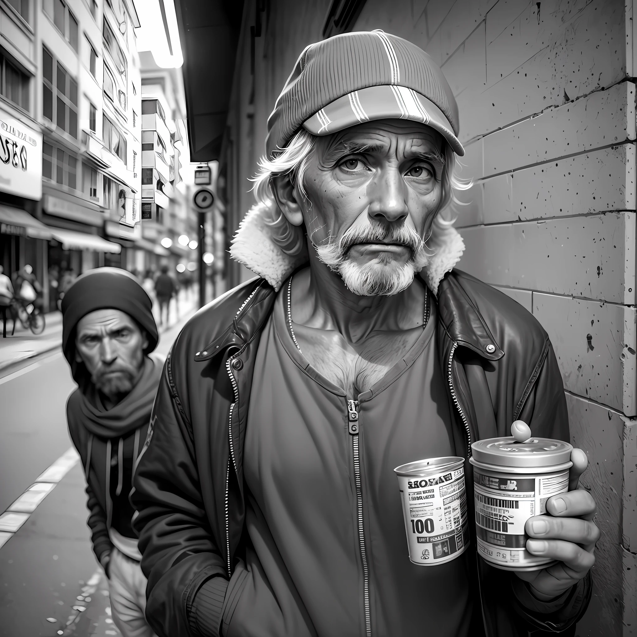 poignant photograph of homeless man , in the style of documentary photography :: shot on Kodak Tri-X 400TX, award winning photography, --auto --s2