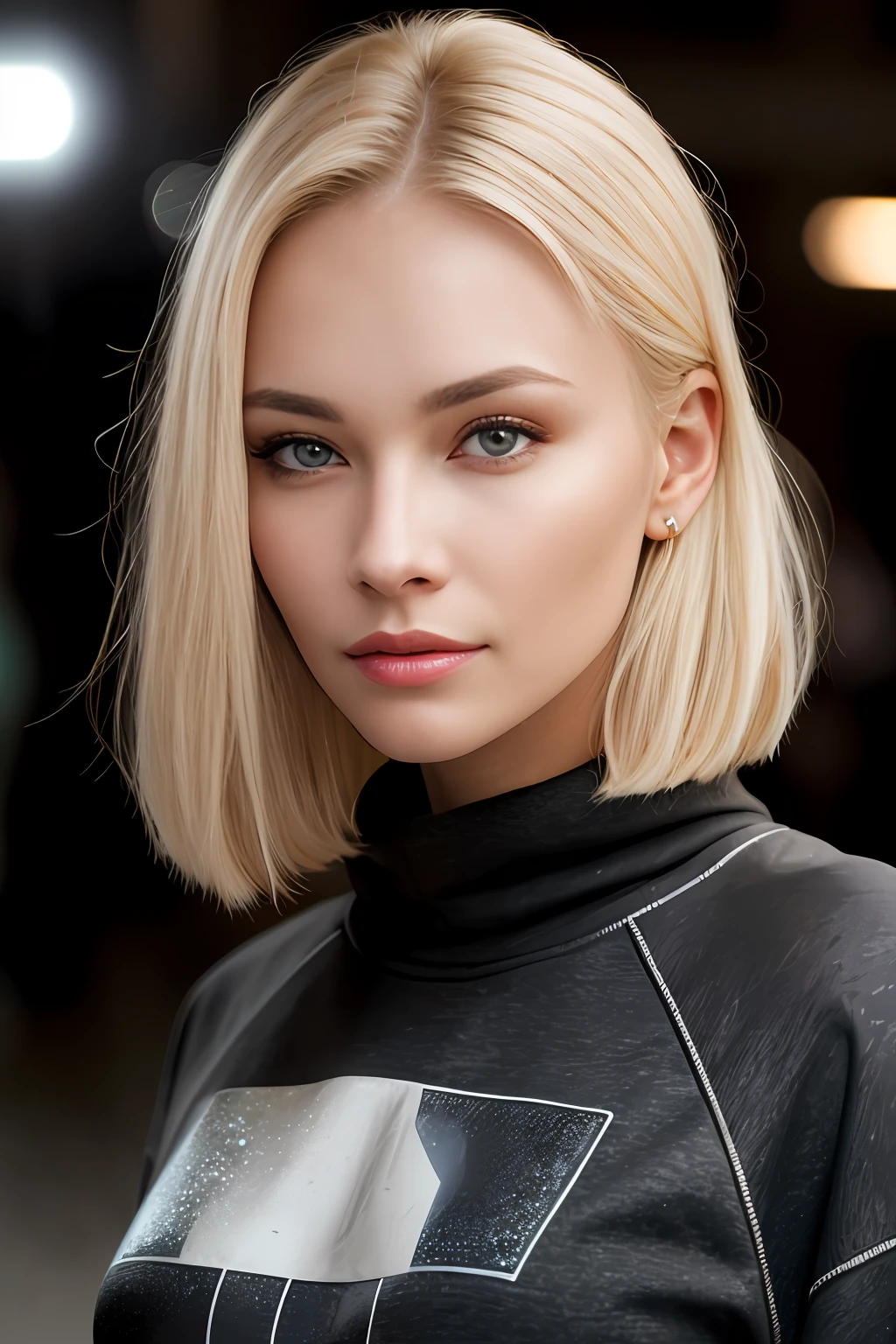 blonde woman, Young, ((common face)), A Living Face, Russian, detailed alluring eyes, in a black sweatshirt, ((Detailed facial features)), (finely detailed skin), pale skin, realistic skin texture, extreme skin details, (pores:0.1), masterpiece best quality, Photorealistic, A hyper-realistic, Detailed, 8K, HDR, (soft colour: 1.2), Shallow depth of field, broad light, High contrast, Backlighting, light sparkles, chromatic aberration, sharp-focus, RAW color photo