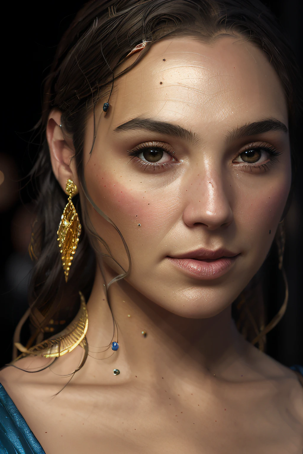 ((Masterpiece)) , beautiful woman ,30 years old black hair, light skin golden tiara with a blue sapphire in the center, water green clothes,elemental powers , by Anastasiya dobrovolskaya, donato giancola, karol bak, tom bagshaw, face by artgerm and edmund leighton, background by james jean and noah bradley, majestic, volumetric lighting, photorealistic, Octane render, unreal engine 5,  third rule, golden ratio, (highly detailed skin: 1.2), 16k uhd, hdr, dslr, high quality, film grain, Fujifilm XT3