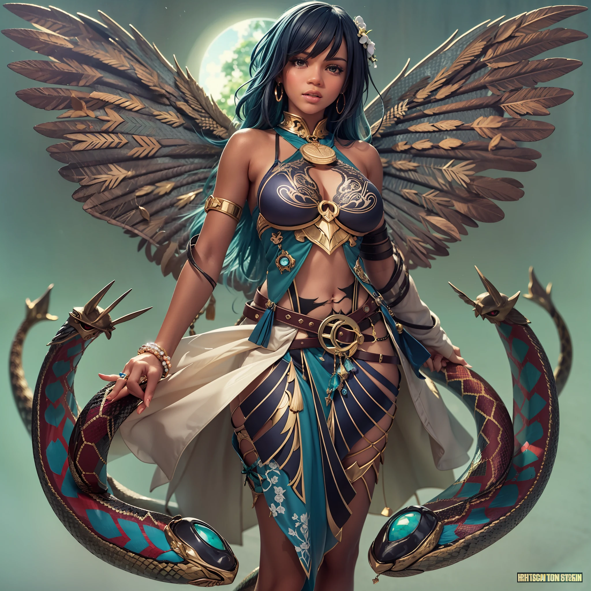 Sun Moon Caduceus Hermes mythology surmounted wings surrounded intertwined snakes Medusa_hairs_Snakes Outdoor Nature "Ouroboros" Forest Sunlight Natural Queen Native éblouissantes Valkyrie-wings clef chains "Heavy Metal" Will-o'-the-wisp Fire-follets fairy pixie sprite conceptual safe female glamour athletic walking slow motion Cosplay "Nicki Minaj":1.5 "Rihanna":1.5 "beyonce":1.5 aristocratic jacket 38years symmetrical athletic bronzé hairstyle_snakes:1.5 obvious varied ecstatic fringes:1.5 agate visages:1.5 cheekbones effects reddened embarrassed lazuli water drop of water between eyes beautiful hair:1.5 Brown Eyes Pupils Black Iris Turquoise Sapphires Open Mouth Teeth Smiles Floating Jacket Fixed Pearls Eccentric Cape Levitating Shoulders-Off:1.2 chemise blanches dentelles clavicules papillotes varied breasts1.5 points:1.3 satin sideboob felt bikini:1.5 corsait:1.5 spinels thick navy leather skirt:1.5 soies assortie amples nombril:1.3 belt défenestrée revealing pubic scarlet pubis-hairy obvious indigo underwear:1.5 Size chastity belt:1.3 silver adorned padlock Gold thighs legs garters Gothic stainless steel boots decorated onyx equirectangular 360 monastery opal marble ruby background:1.5 Sundrop mannequins lantern dressed armor richly decorated:1.5 "Chevaleresque" dramatic chrome metallic flat bands fathoms brass fullbodye lys rune ornate emerald plasma embroidered glyphs Tourmaline wood engravings lava magic intricate:1.5 summons snake incandescent Crystalline familiar robot Mecha (EOS R6 135mm 1/1250s f/2.8 ISO400) Mech Mechanized snakes flowering Quetzalcoatl:1.5 Adaptable volumetric luminescence saturated:1.5 ultra:1.5 pro-photorealists:1.5 optimaux:1.5 qualities:1.5 details:1.5 precise:1.5 reflex:1.5 resolutions:1.5 3dcg max:1.5 graduates:1.5 improved:1.5 Octanes_rendues:1.5 UHD XT3 16K DSLR HDR UnrealEngine5 profondeurs:1.5 Earth Hearth ultra_sharpness:1.5 ombres analogiques:1.5 CGSCOSITY pet chef-d':1.5 "Bruce Weber girls" multi etc.