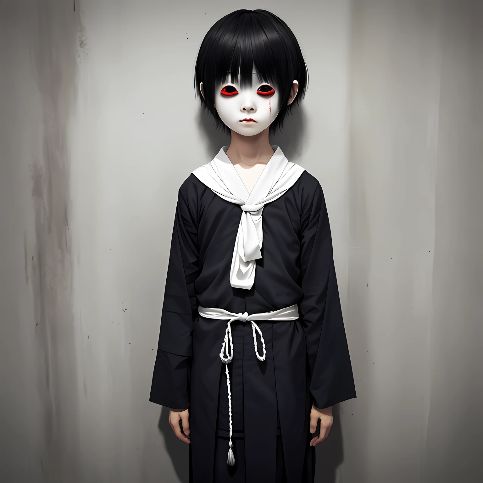 1boy, creepy, sadako, onryo, boy, guro