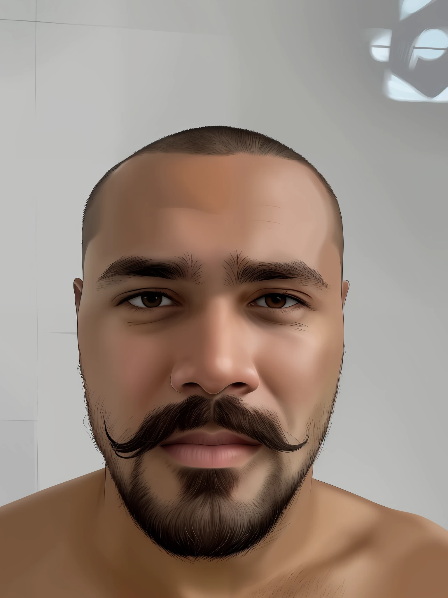 There's a man with a beard and mustache in cartoon style