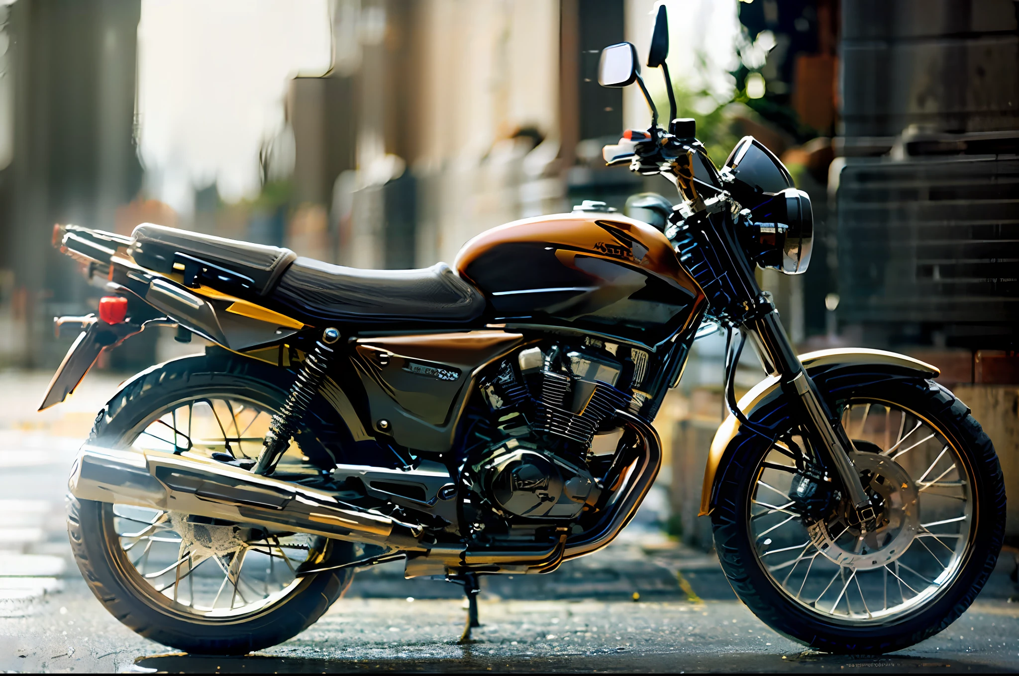 a close up of a motorcycle parked on a white surface, touring, vista lateral frontal, 2015, 2 0 1 5, Cor cinza plana, T100, t 1 0 0, vista frontal lateral, corpo de metal cinza, cinza, 2014, 2 0 1 4, steel gray body, 2011, 2 0 1 1