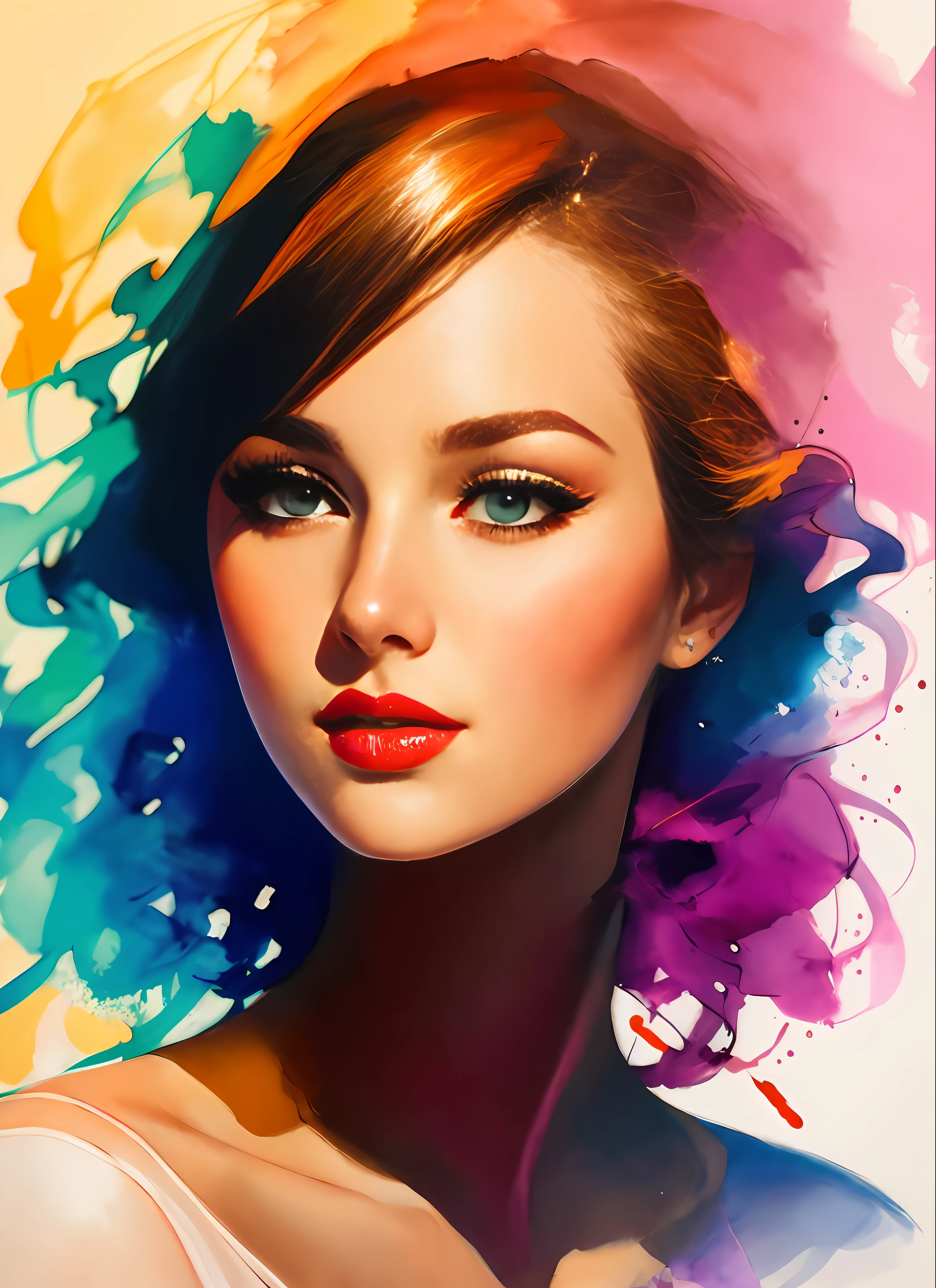 GIL ELVGREN a woman by agnes cecile, luminous design, pastel colours, ink drips, autumn lights