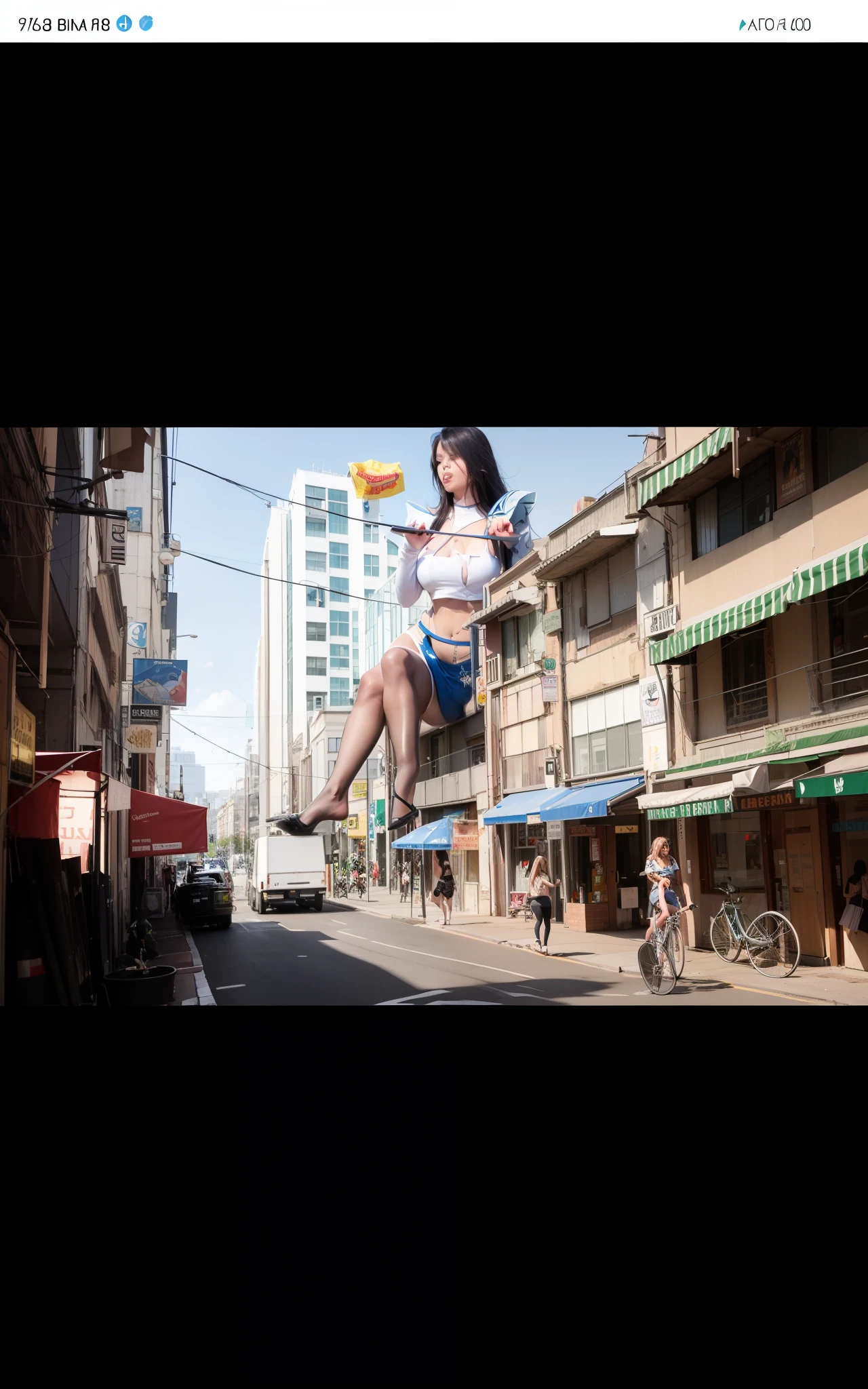 Giant girls attack the city