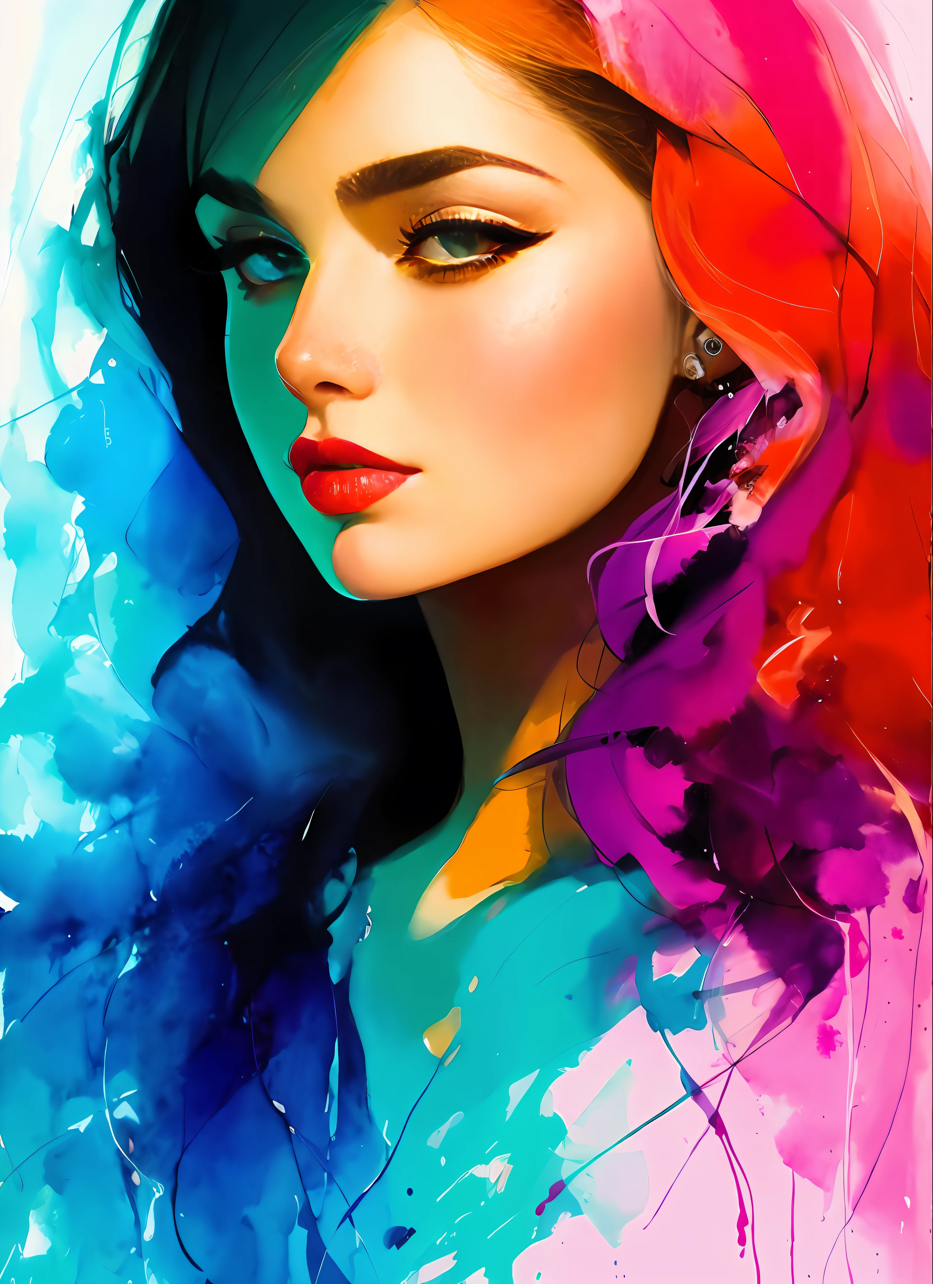 GIL ELVGREN a woman by agnes cecile, luminous design, pastel colours, ink drips, autumn lights