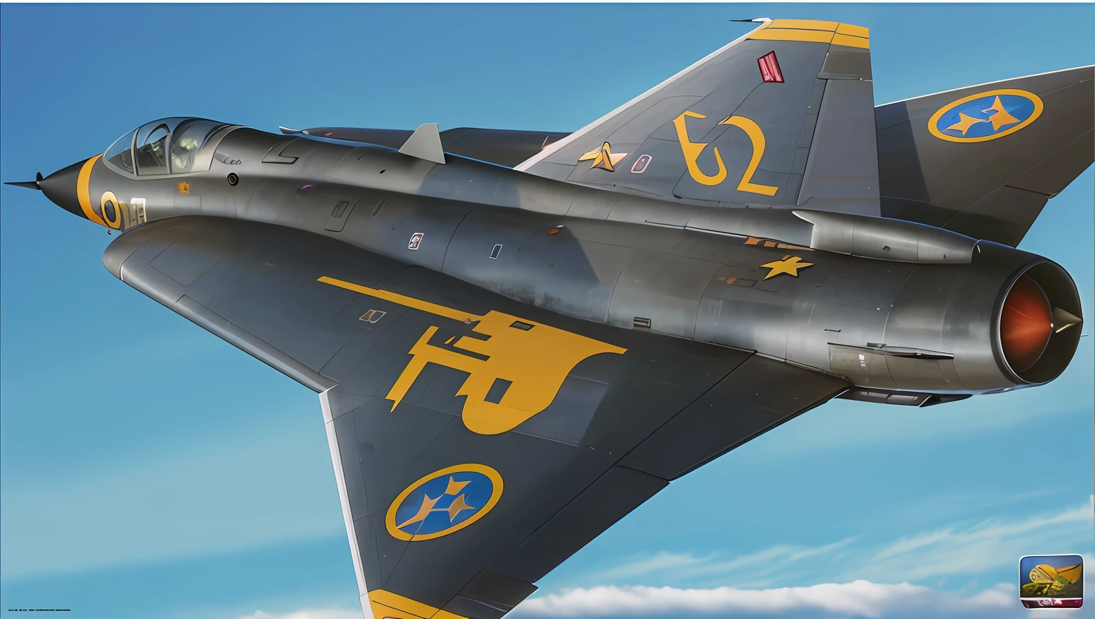 There is a photo of a military jet flying in the sky, 1/250s, Model Kits, close up high detailed, Jörgen Nash, Jens Thundergaard, Einar Nielsen, Jens Jørgen Tosen, 1/320, Detail Shots, Details, medium close-up shot